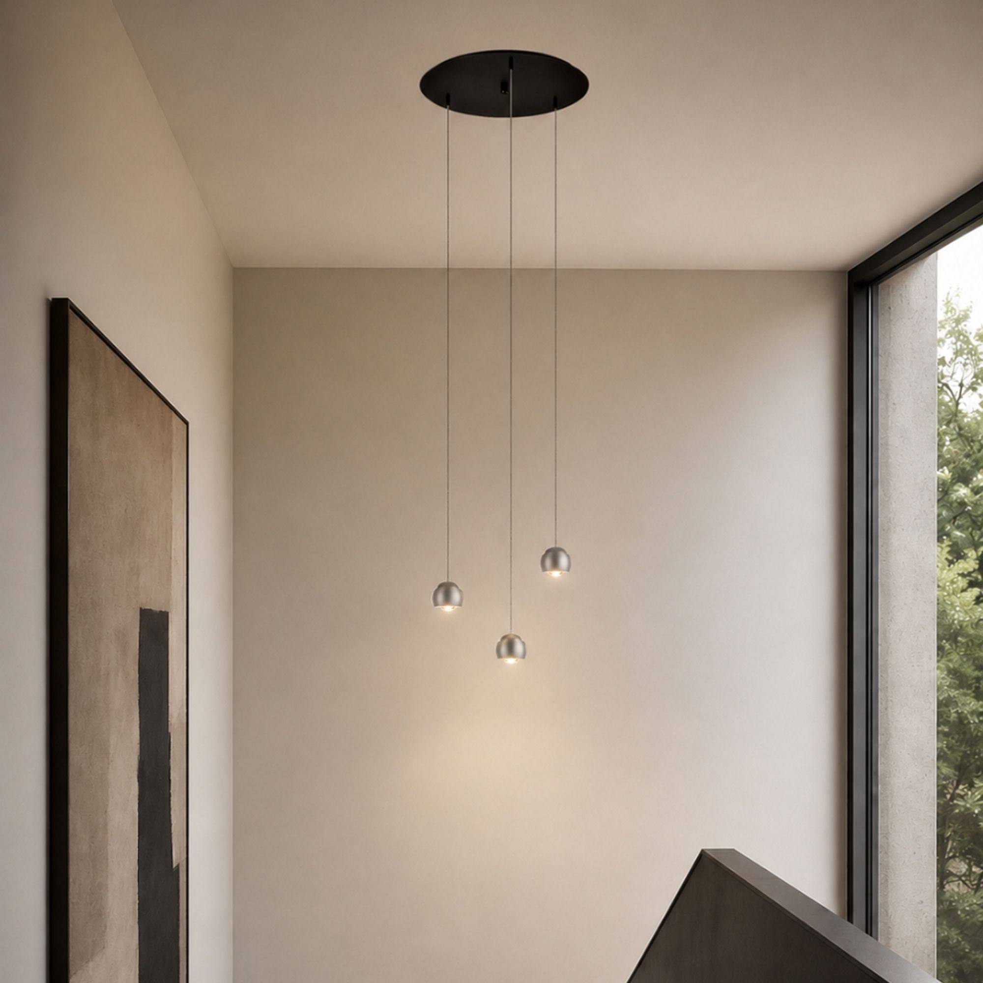 s.luce Pendelleuchte Beam LED Galerieleuchte Ø 8cm 500cm Schwarz, Warmweiß