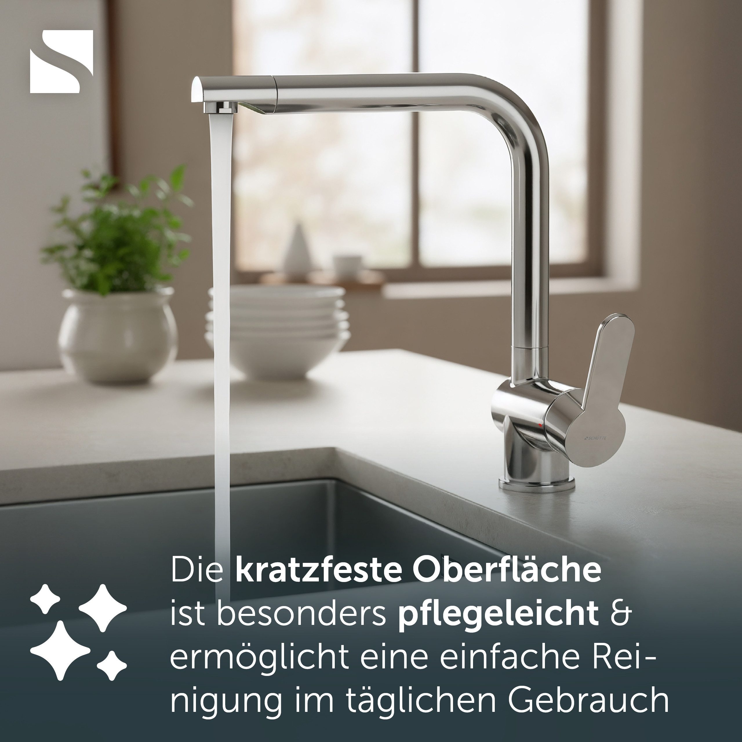 Schütte Spültischarmatur RIO Schütte Küchenarmatur, rund, Cold-Start, 360° schwenkbar, Marken-Mischdüse – Bild 5 von 5