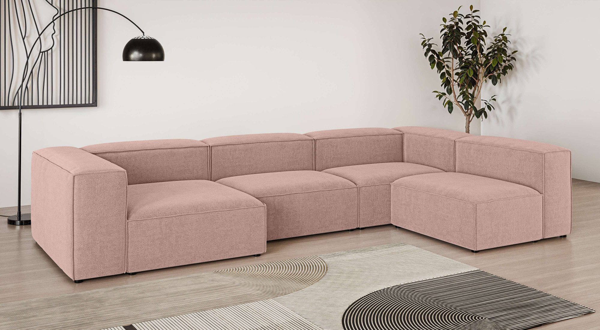 INOSIGN Wohnlandschaft HAILY U-Form mit Ottomane links/rechts, Maße B/T/H: 360/200/72 cm, als Modul oder separat verwendbar, für individuelle Zusammenstellung