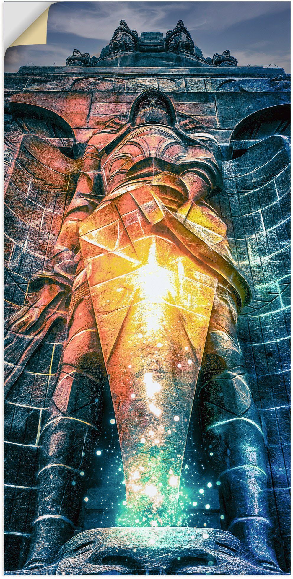 Fantasie (1 Krieger Poster Wandaufkleber versch. Denkmal Artland St), Lichts oder Wandbild klassische Leipzig, als Alubild, des in Größen Leinwandbild,