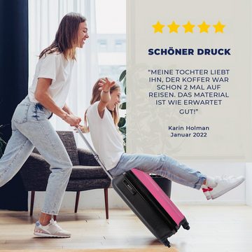 MuchoWow Handgepäckkoffer Zitate - Ich muss in den Urlaub fahren, alter Mann! - Rosa - Urlaub, 4 Rollen, Reisetasche mit rollen, Handgepäck für Ferien, Trolley, Reisekoffer