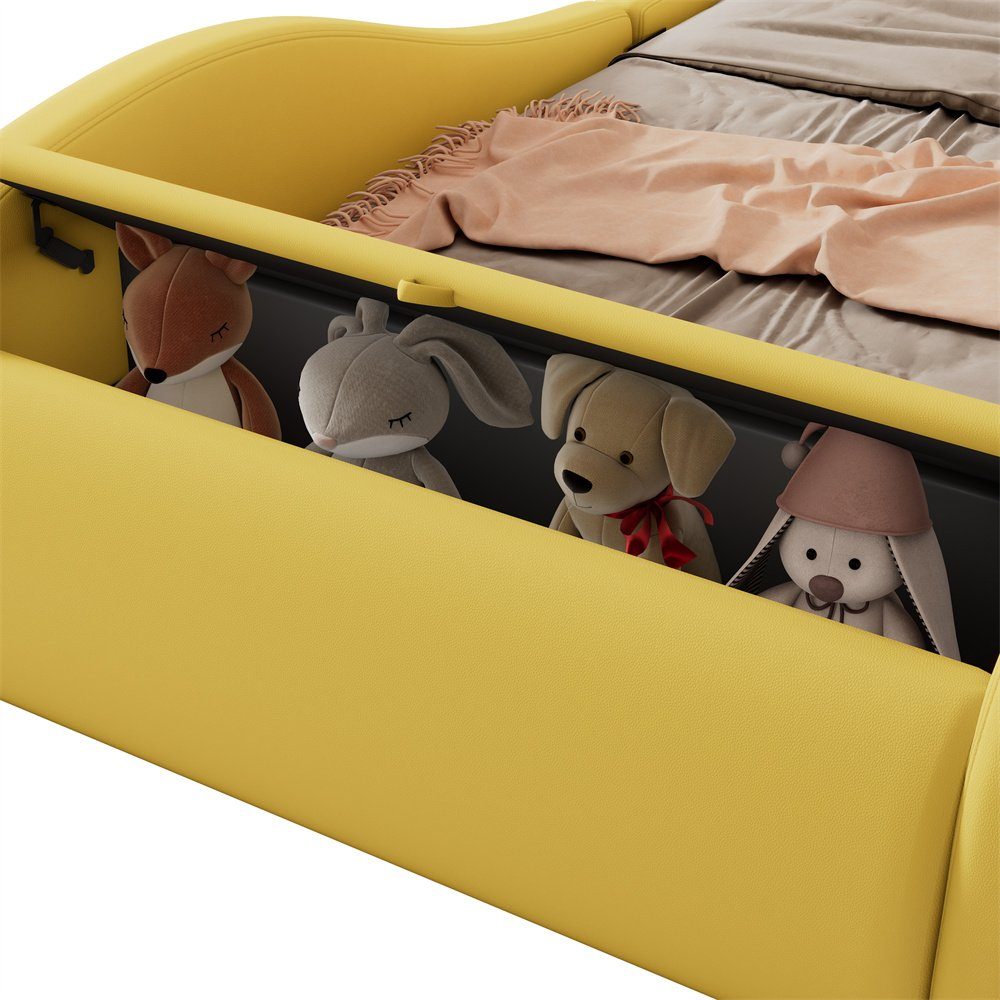 XDeer Jugendbett 90x200cm Einzelbett, Kinderbett, Jugendbett, Polsterbett F günstig online kaufen