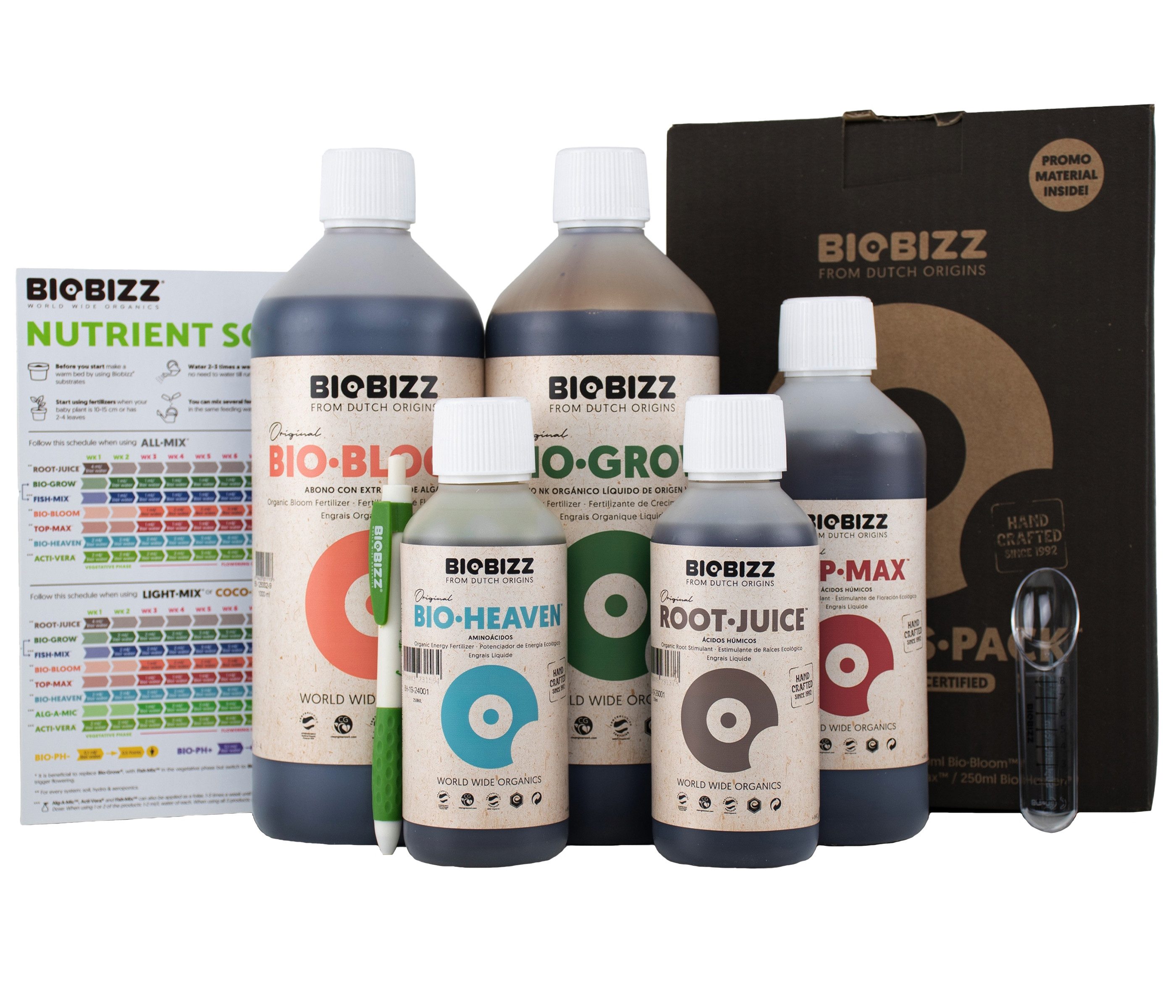 Biobizz Gartendünger Flüssigdünger Starter-Set, inkl. Messhilfe / Düngeplan, 5-teilig, Keine Angabe, Grow-Set für Einsteiger
