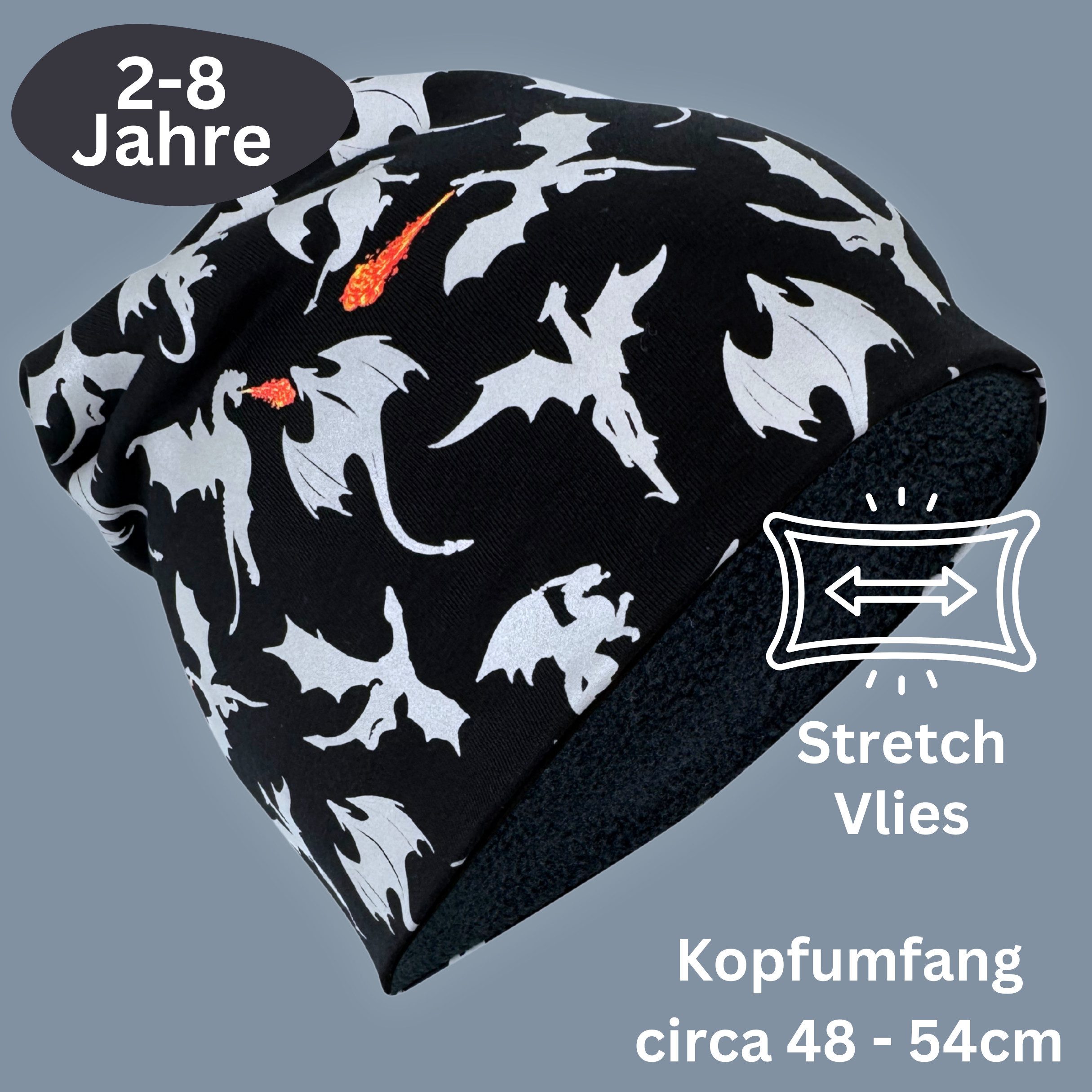 HECKBO Beanie 360° Reflektor Kinder Beanie Mütze & Loop Schal Set – Bild 5 von 5