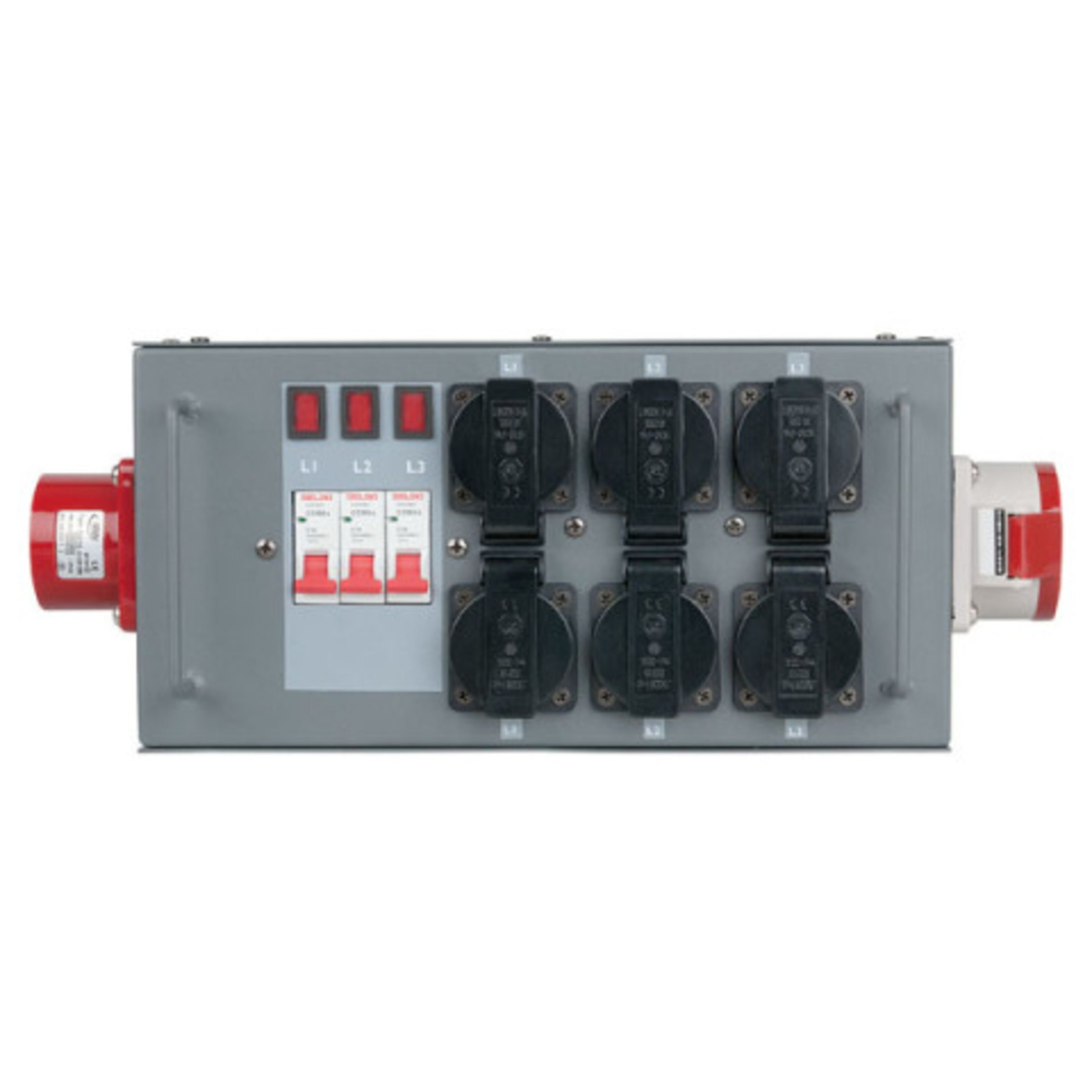 Showgear Stromverteiler (Showtec Split-Power 16 CEE 16 Split mit Sicherungen, Stromversorgung für Beleuchtung, Stromunterverteiler), Split-Power 16 CEE 16 Split mit Sicherungen - Stromunterverteiler