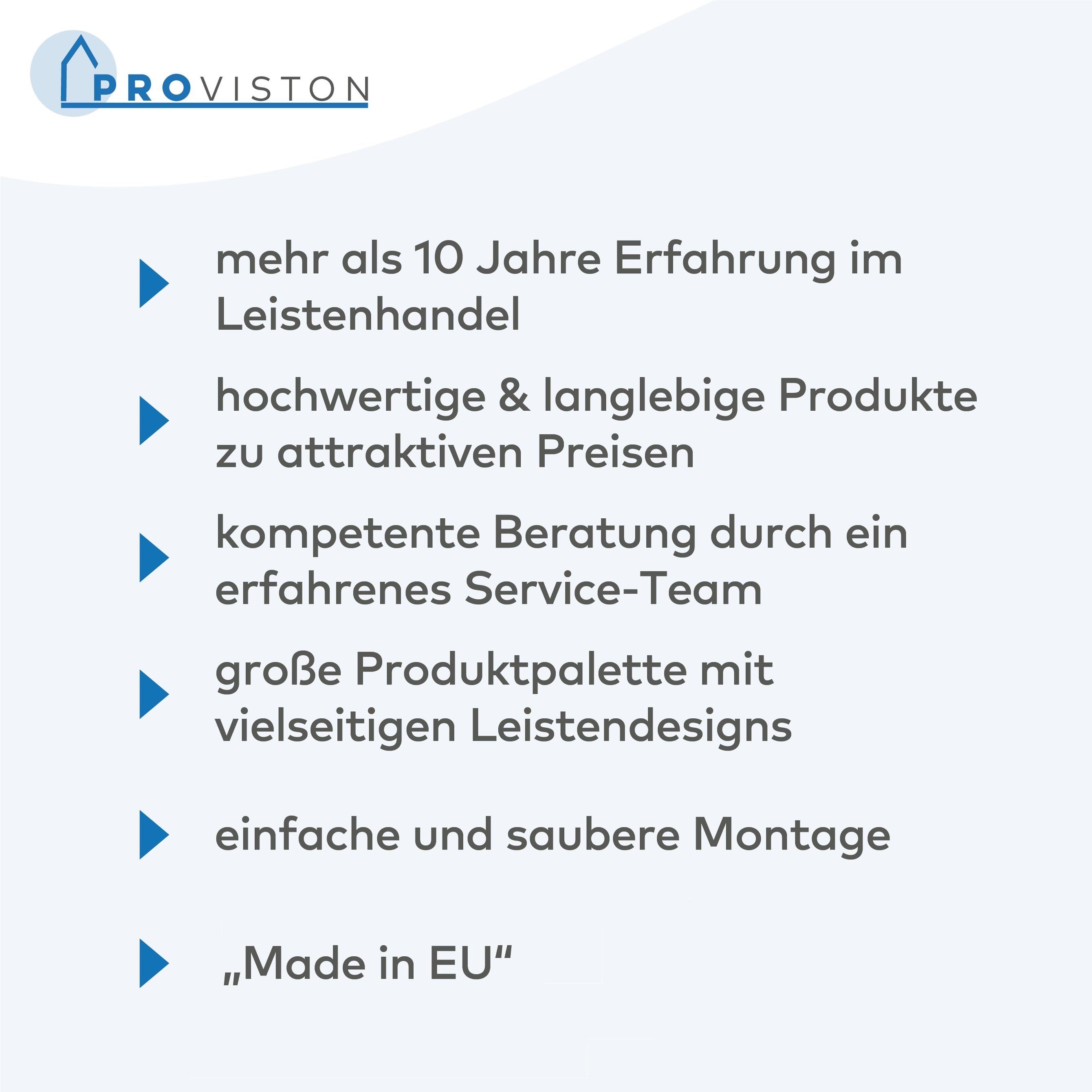 PROVISTON Stuckleiste Polystyrol, 34 x 56 x 2000 mm, Weiß, Deckenleiste, Kleben, Polystyrol, 1-St.