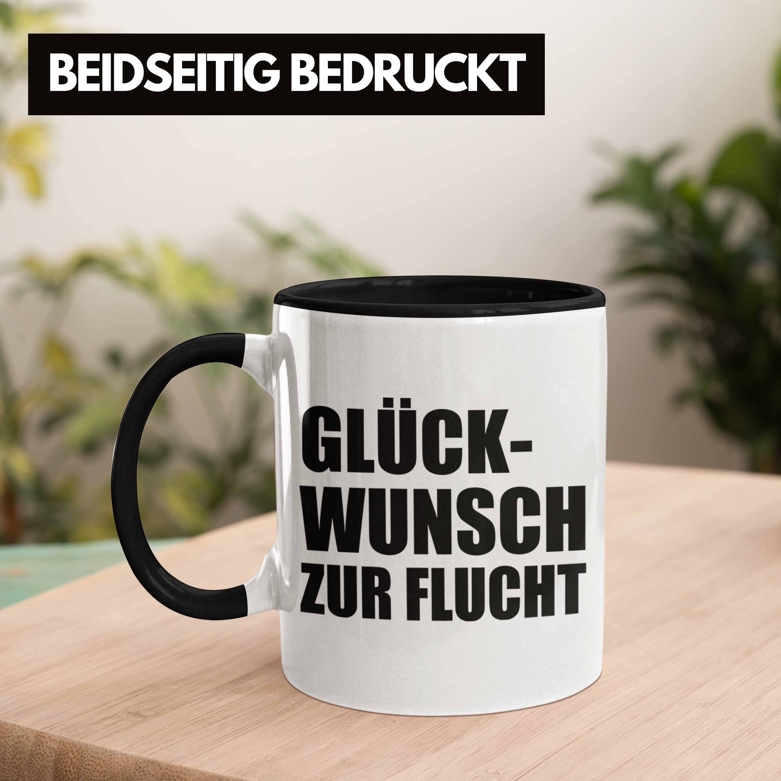 Flucht Abschiedsgeschenk Kollege Glückwunsch Tasse Trendation Geschenk - Schwarz Trendation Jobwechsel Tasse Sprüche Zur Lustig Kaffeetasse Kollegin