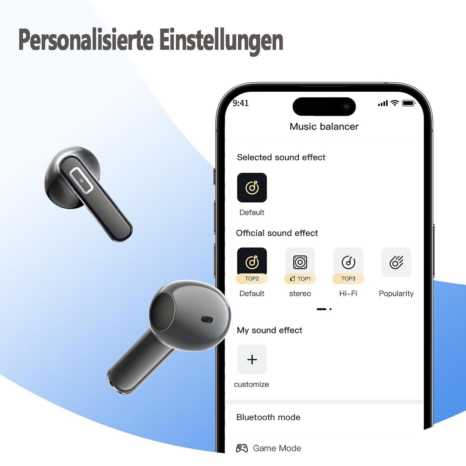 ENC-Mikrofon In-Ear-Kopfhörer, Bluetooth Kopfhörer,Kopfhörer Bluetooth kompatibel Sound, Mutoy Anrufe, für mit (ultraleichte mit 5.3 Android/iPhone) Premium In-Ear-Kopfhörer Kabellos Geräuschunterdrückung Schwarz