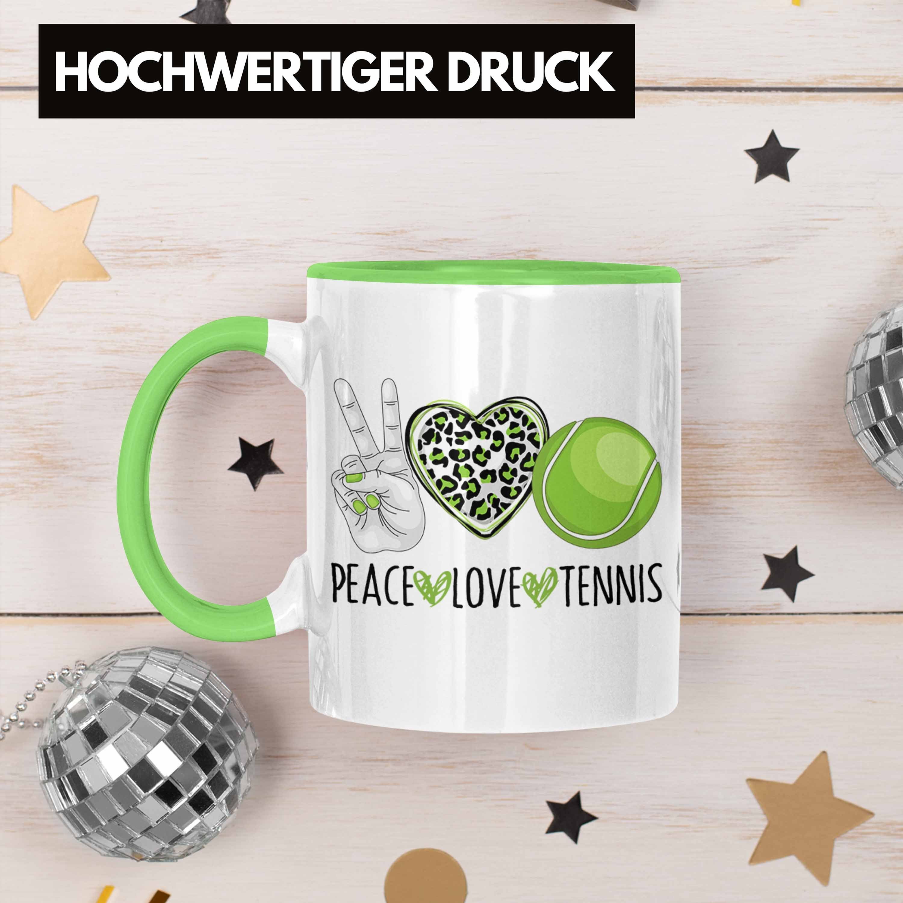 Trainer Coach Tasse für Grün Tasse Tennis-Spieler Geschenk Tennis Lustige Trendation "Peace