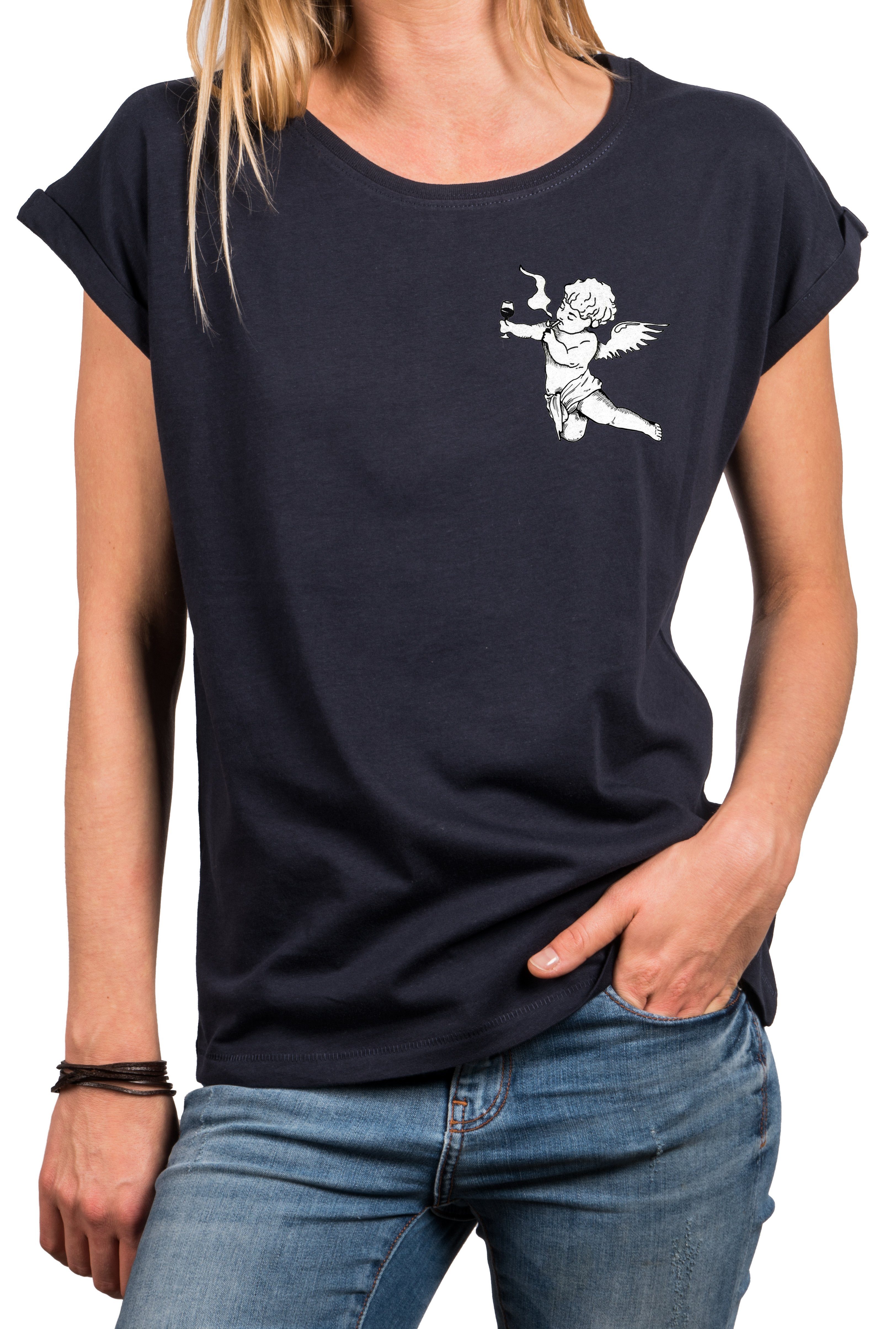 MAKAYA T-Shirt Damen Engel Alkohol Party günstig online kaufen