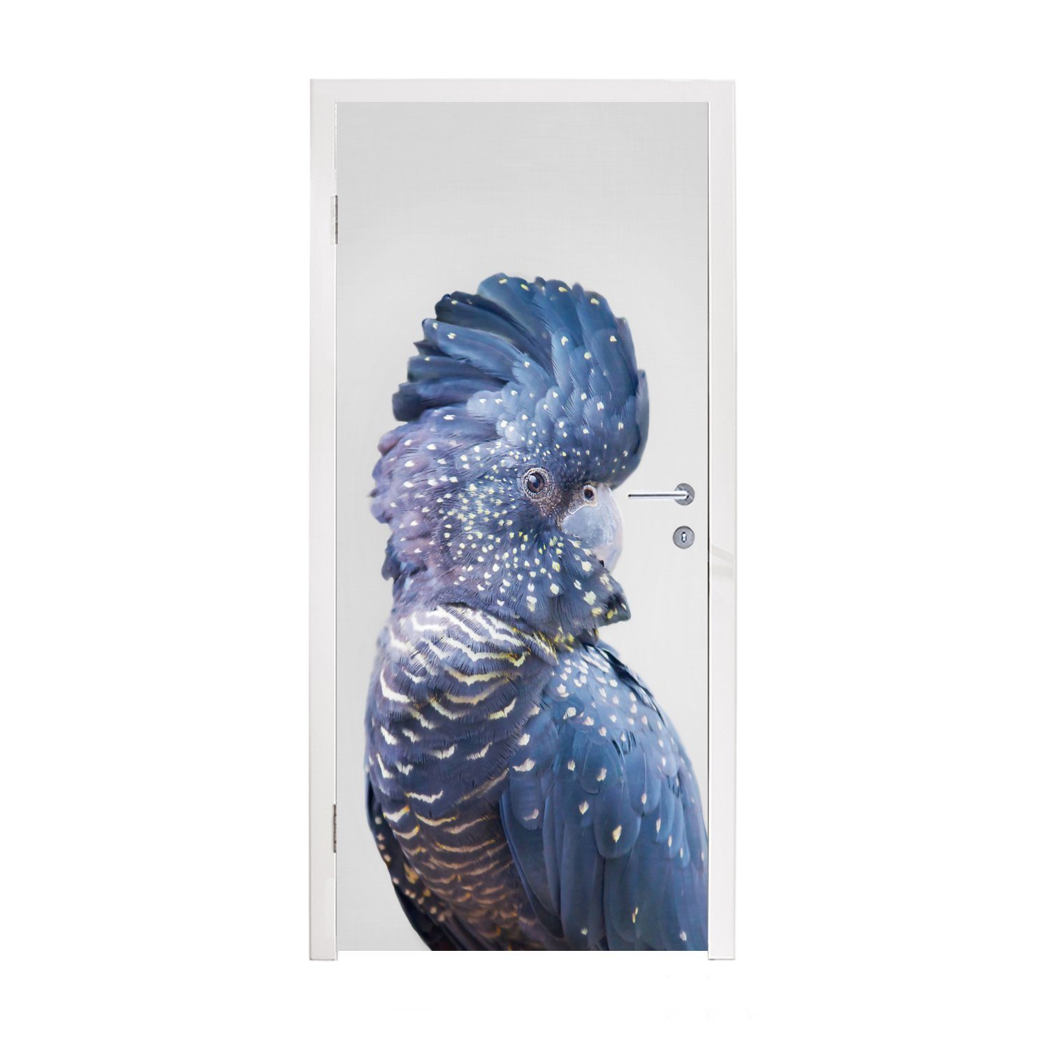 Kakadu Blau bedruckt, für - - Tür, Tiere MuchoWow (1 Türtapete Matt, cm Türaufkleber, - Fototapete 75x205 Natur, St),