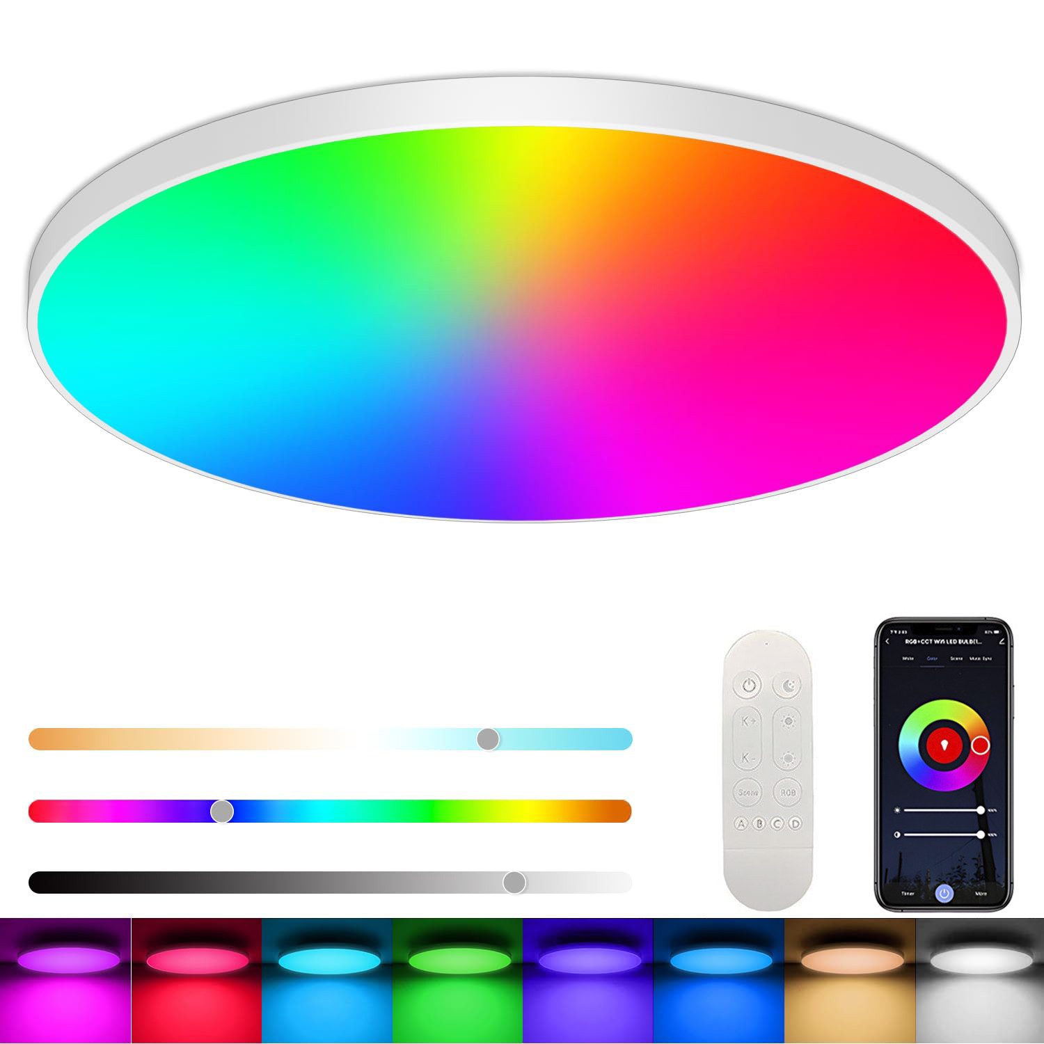 BlingBin LED Deckenleuchte 24W RGB Deckenlampe günstig online kaufen