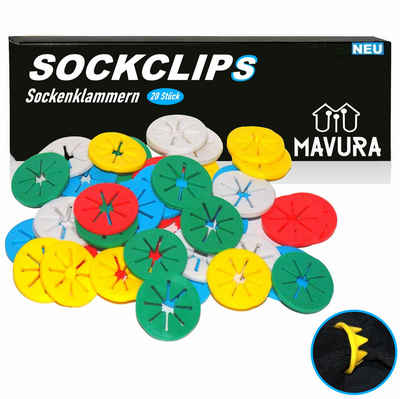 MAVURA Sockenklammer SOCKCLIPS Sockenclips Socken Clips Sockenklammern Sockensortierer, Sockenhalter Sockensammler Wäscheklammern waschbar [20er Set]