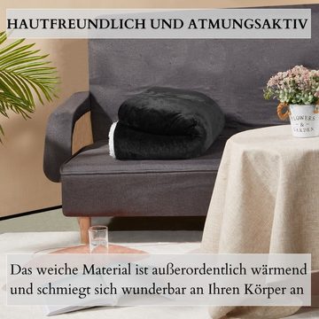 Wohndecke EO-9503, ecosa, Zeitloses Design,Waschmaschinen geeignet, Hautfreundlich und atmungsaktiv,Kuscheldecke,Sherpa,Kuscheldecke,Tagesdecke