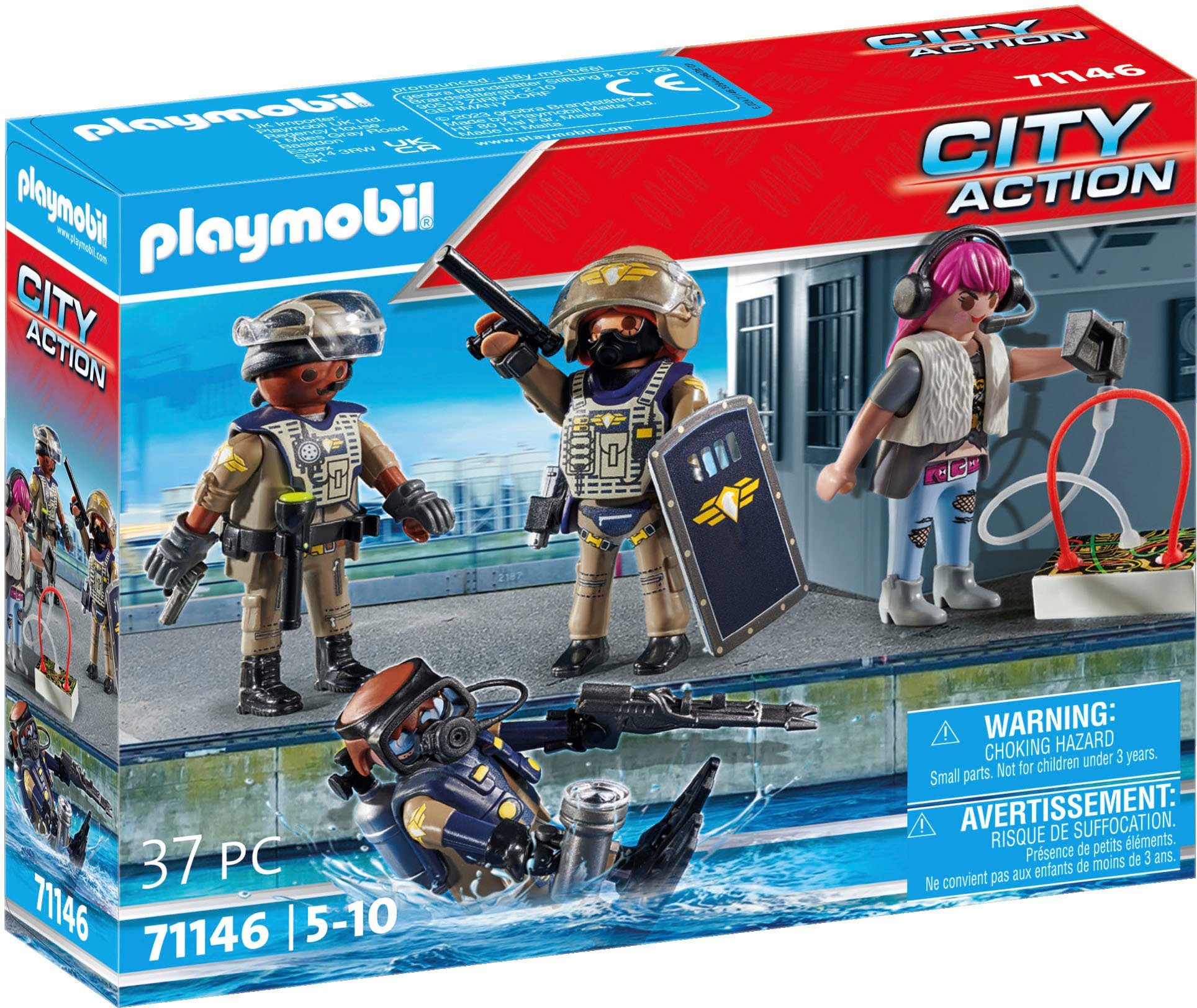 Playmobil® Konstruktions-Spielset SWAT-Figurenset (71146), City Action, (37 St), Made in Europe