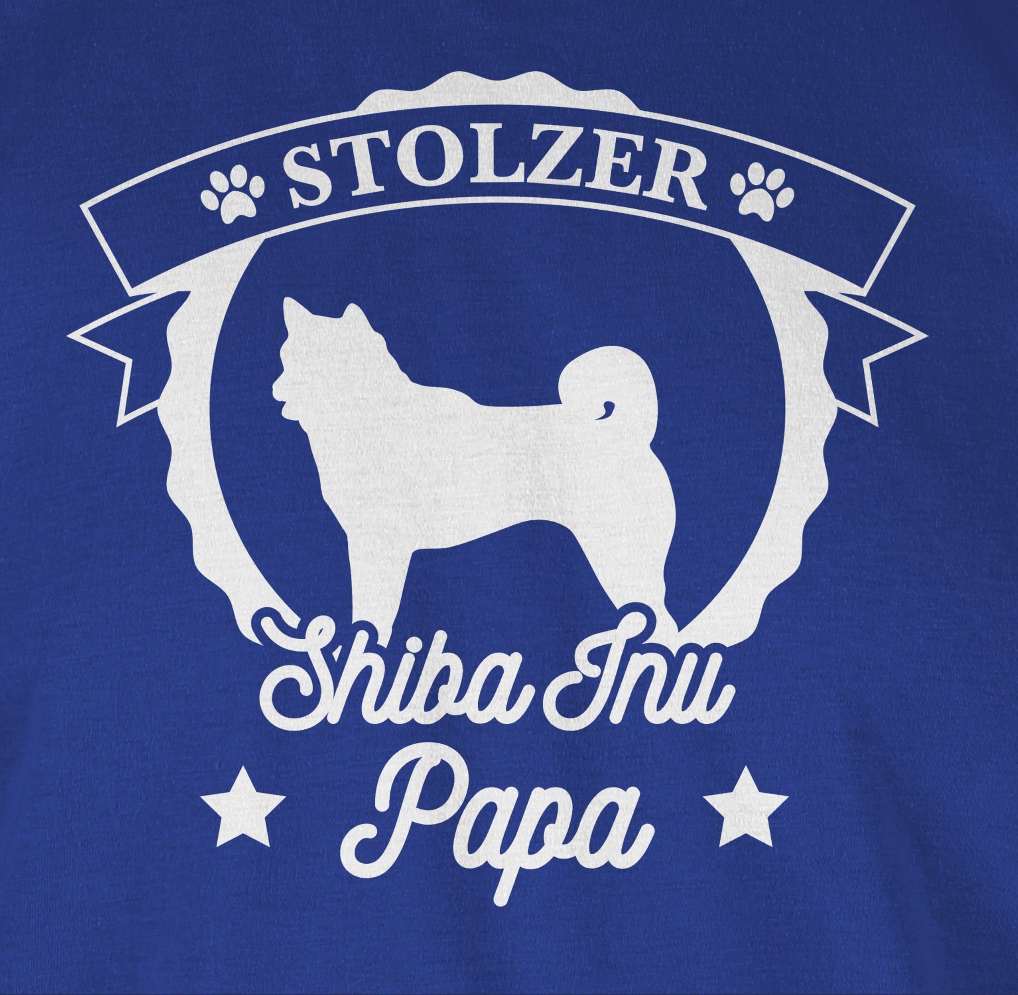 Papa für Inu Hundebesitzer Stolzer Geschenk 3 Shiba T-Shirt Royalblau Shirtracer