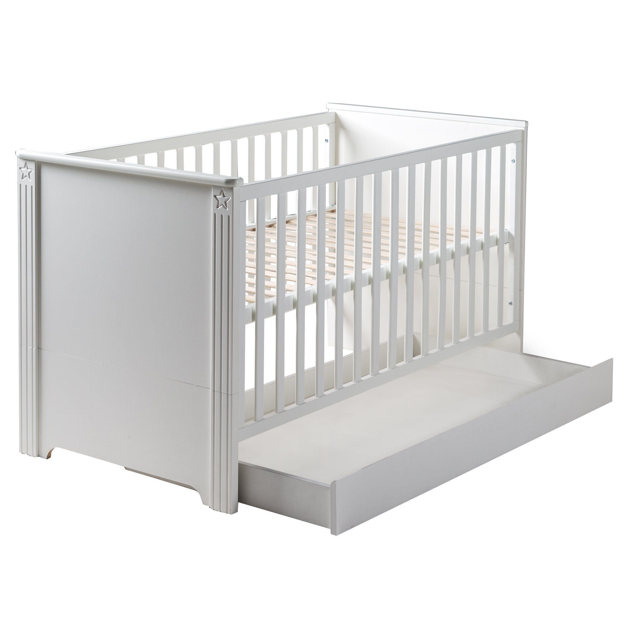 roba® Babybett Maxi, Gitterbett, höhenverstellbar - Umbaubar zum Juniorbett