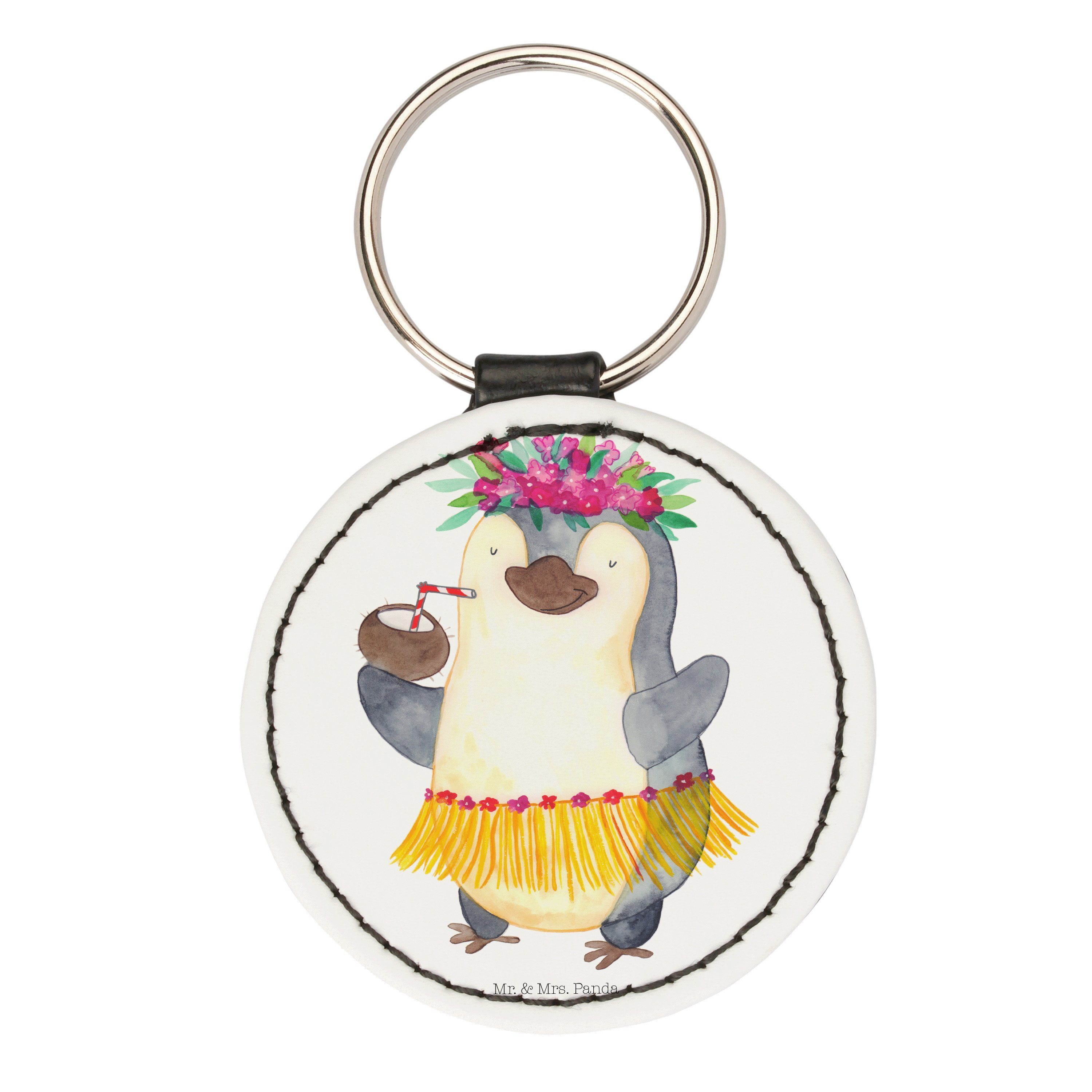Pinguin & Panda - Weiß Schlüsselanhänger, Schutzengel, Kokosnuss Geschenk, - (1-tlg) Schlüsselanhänger Mr. Mrs.
