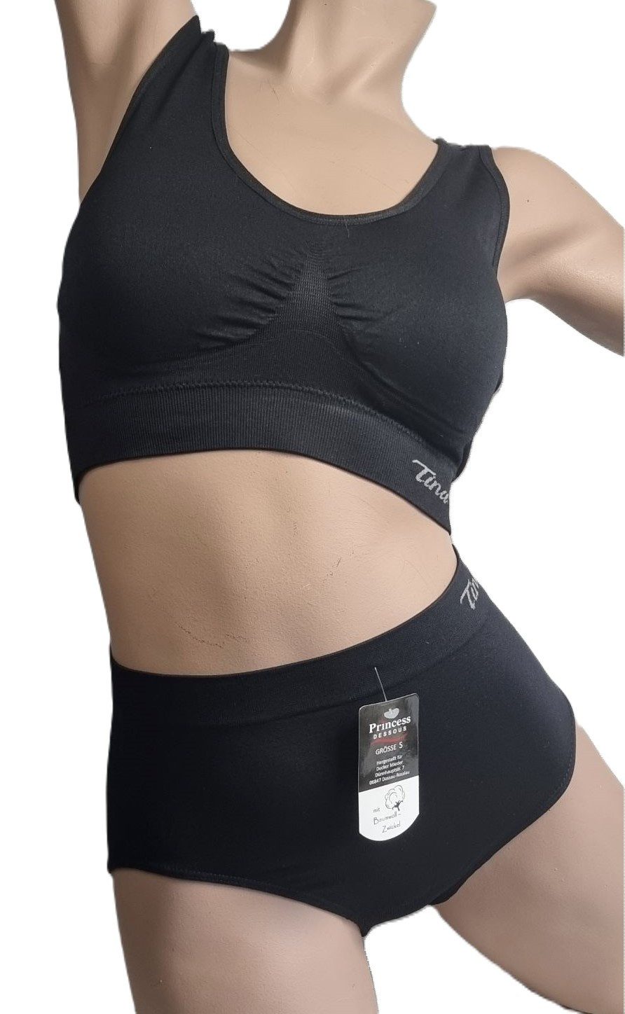Dekker Bustier "Princess Dessous " Seamless Bustier/BH super Passform gefütterte Cup (Packung, 2 Stück) Logogschriftzug "Tina"