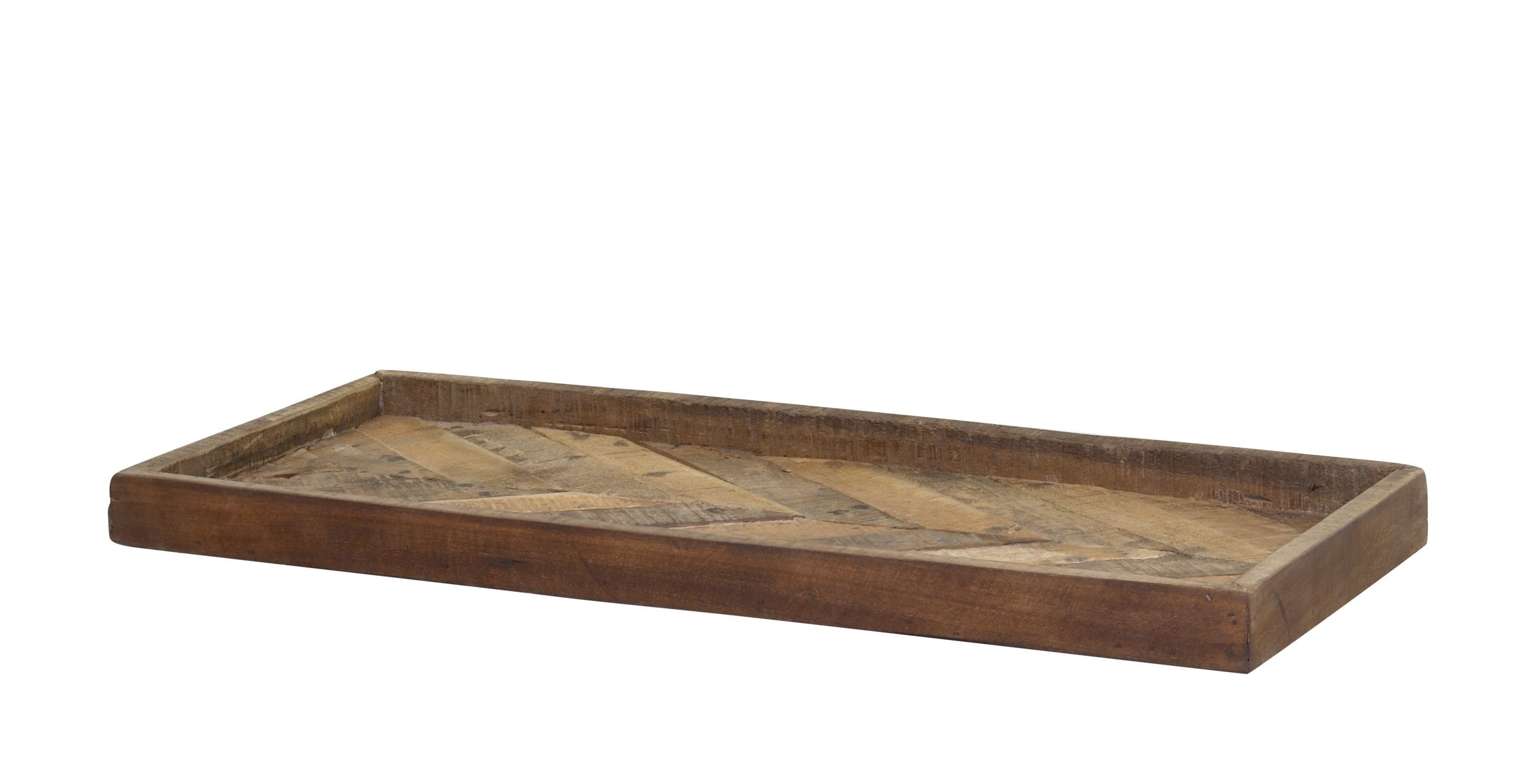 Dekotablett Grimaud Tablett Untersetzer aus altem Holz 55x25cm Chic Antique