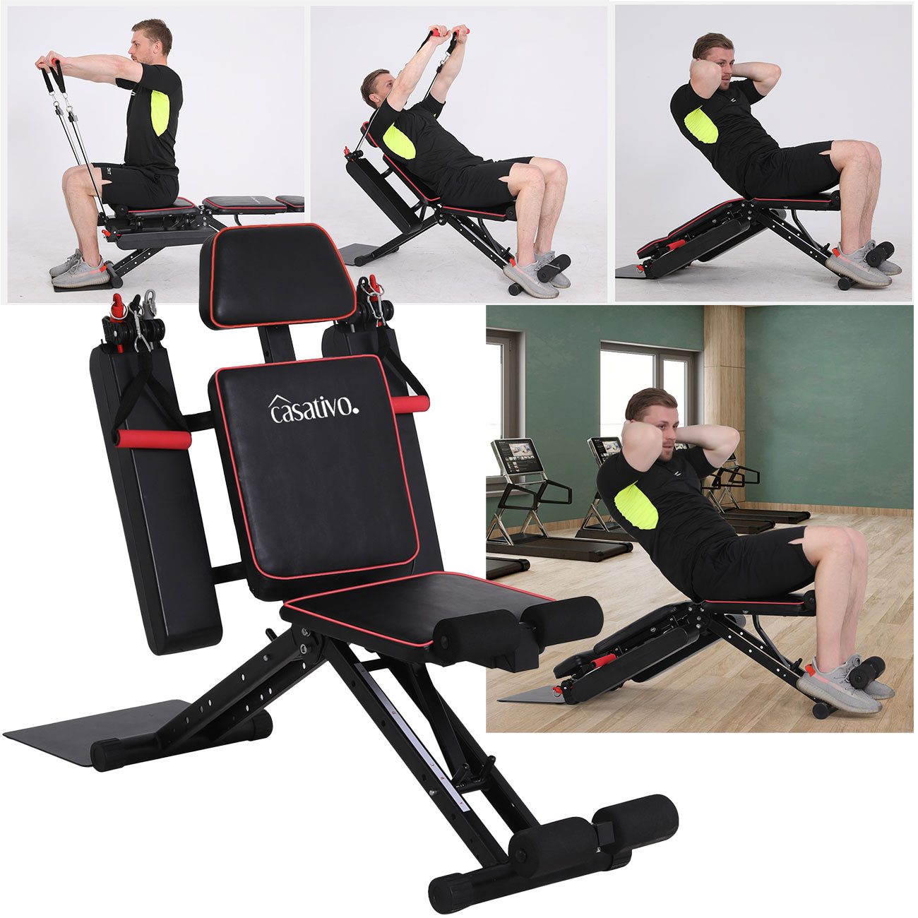 Heimtrainer 40-in-1 Heimtrainer Ganzkörper Fitness Gerät Kraftstation Seilzug