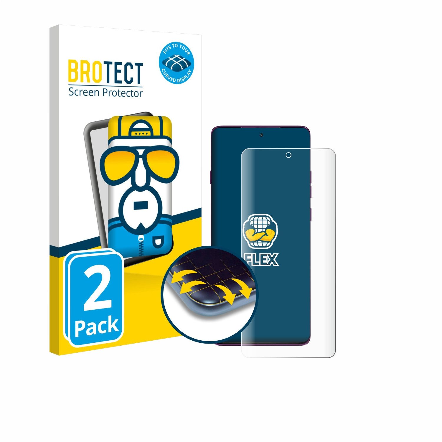 BROTECT Displayschutzfolie Fullscreen Schutzfolie für Motorola Edge 60 Pro, 2 Stück, Displayschutz Folie Fullcover Klar Transparent