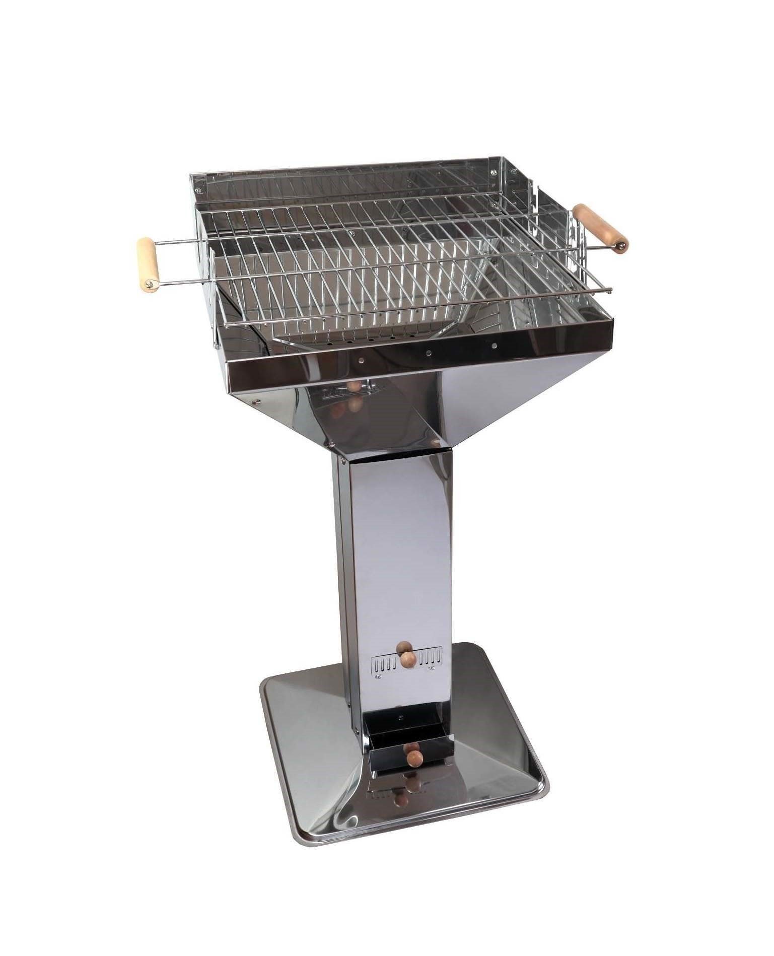 Kingsale Holzkohlegrill Holzkohlegrill Säulengrill Edelstahl, Gartengrill, Trichtergrill, Edelstahl
