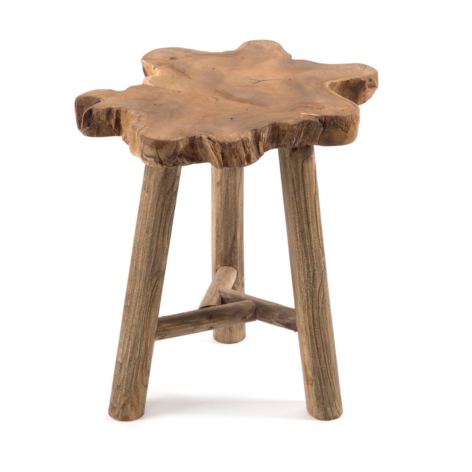 DESIGN DELIGHTS Beistelltisch BEISTELLTISCH "TREE", Altholz massiv, 50x40 cm, Natur Pflanzenhocker