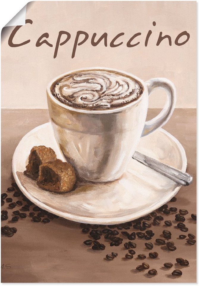 Artland Wandbild Cappuccino - Kaffee, Kaffee Bilder (1 St), als Alubild,  Leinwandbild, Wandaufkleber oder Poster in versch. Größen, Verschiedene  Größen & Produktarten
