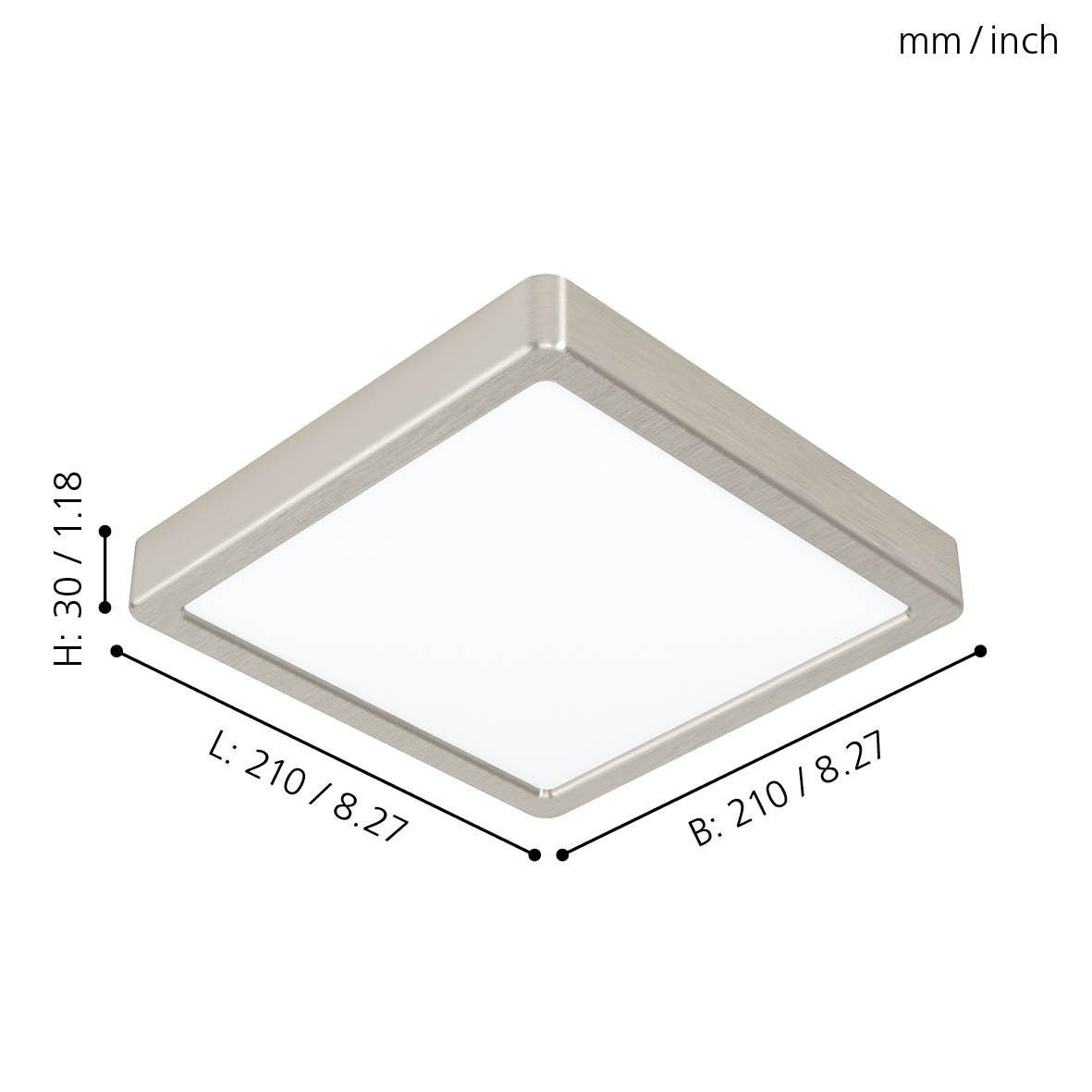 in Deckenlampe LED Nickel-Matt, Weiß, 5, Leuchtmittel Aufbauleuchte, Aufbaulampe inklusive, Fueva EGLO Aufbauleuchte