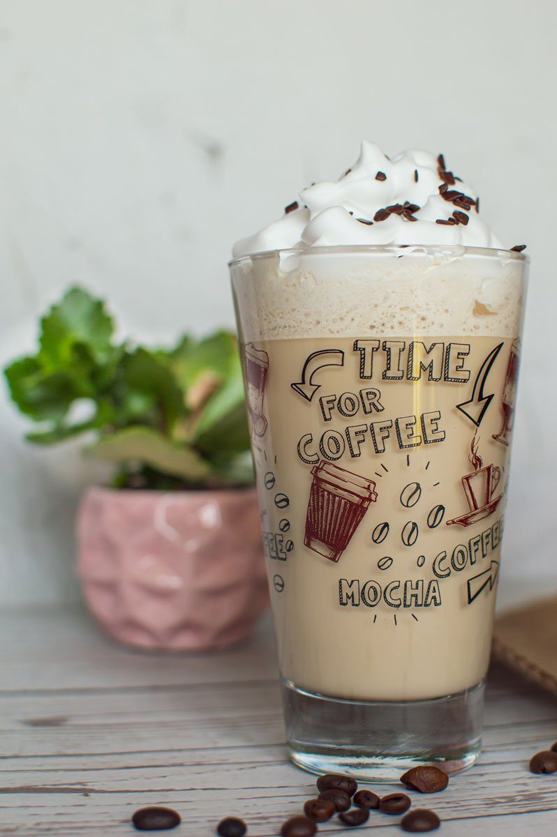 Sendez Latte-Macchiato-Glas 6 Latte Macchiato Gläser 310ml Kaffeegläser Teegläser, Aufdruck-Bunt – Bild 5 von 5