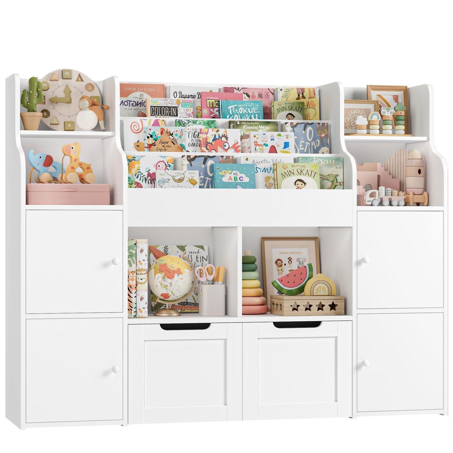 LuxusKollektion Kinderregal Kinderregal mit 12 Fächern Weiß, 1-tlg.