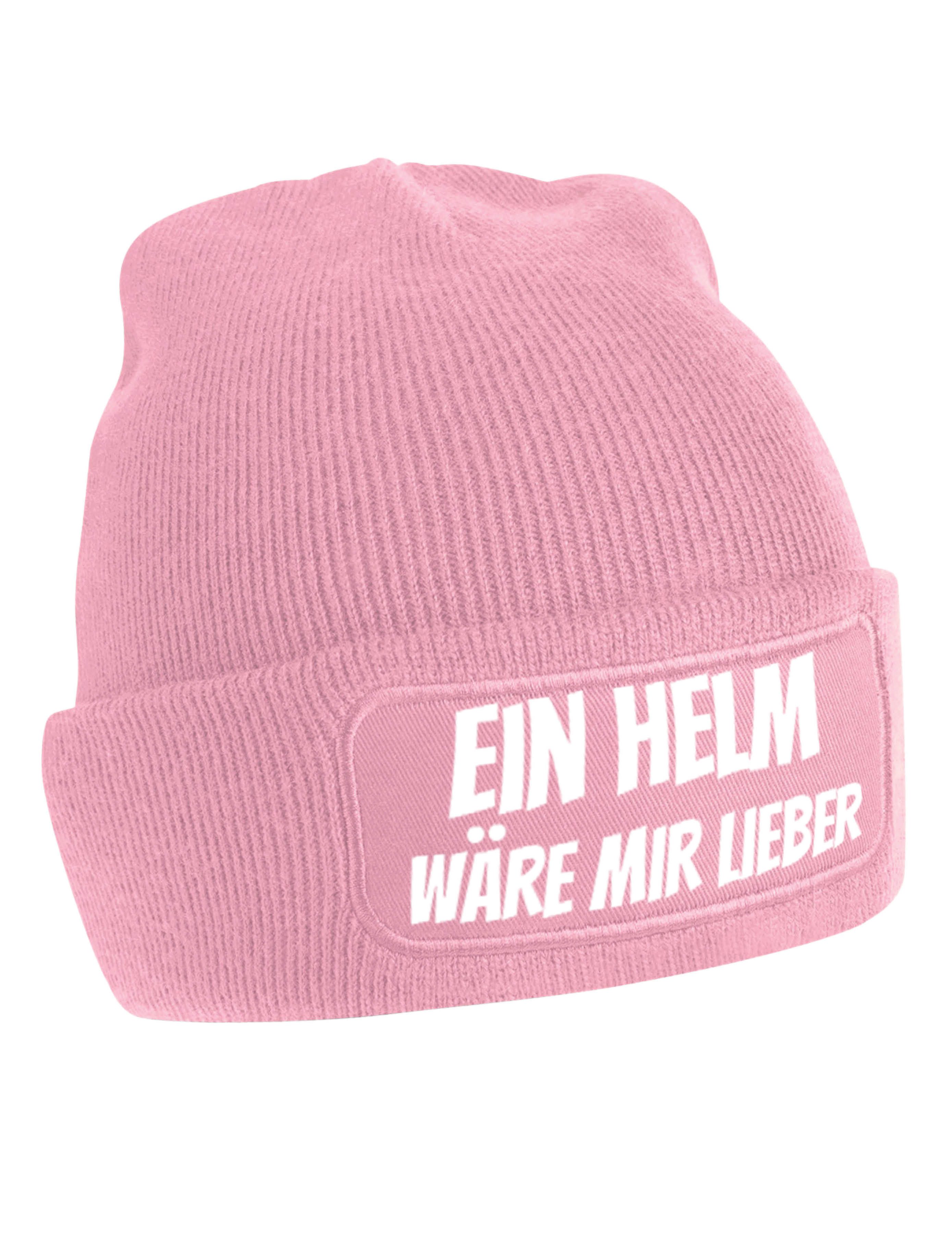 Youth Designz Beanie Ein Helm wäre mir Lieber unisex Beanie Müzte mit trendigem Motiv
