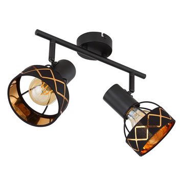 Globo LED Deckenspot, Leuchtmittel nicht inklusive, Spotstrahler Deckenleuchte Strahler beweglich Textil Flurlampe gold