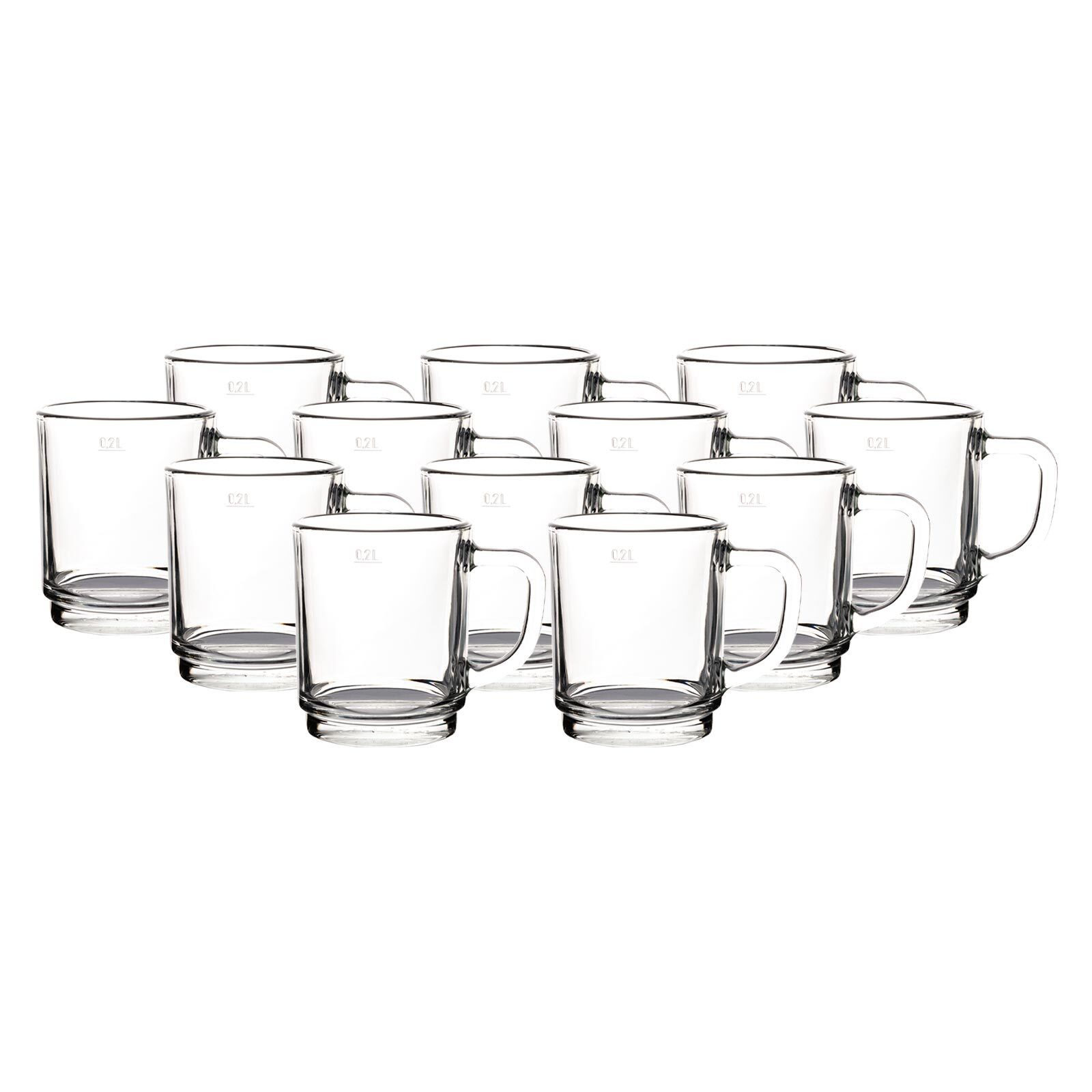 Pasabahce Tasse Pub Glastassen Kaffeegläser 0,2 l 12er Set, 12-tlg., Glas