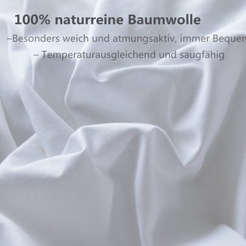 Bettwäsche Weiß Bettwäsche, KEAYOO, 2 teilig, Baumwolle, Mit Reißverschluss, Weiß Bettwäsche, weich und Hautfreundlich
