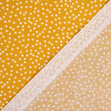 SCHÖNER LEBEN. Stoff Baumwollstoff Pallino Punkte Tüpfelchen Flocken gelb weiß 1,40m, pflegeleicht