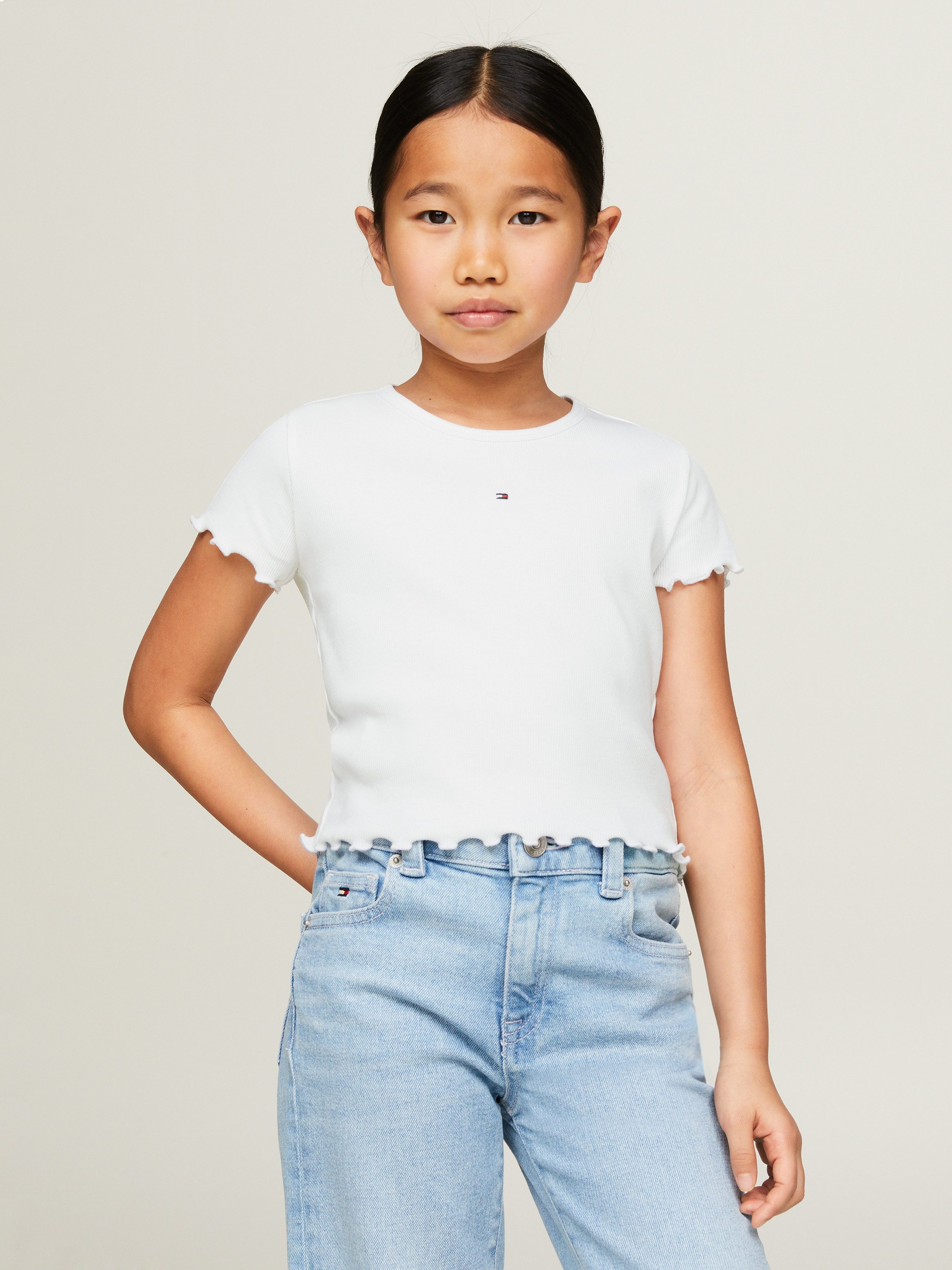 Tommy Hilfiger T-Shirt ESSENTIAL RIB TOP S/S Kinder bis 16 Jahre