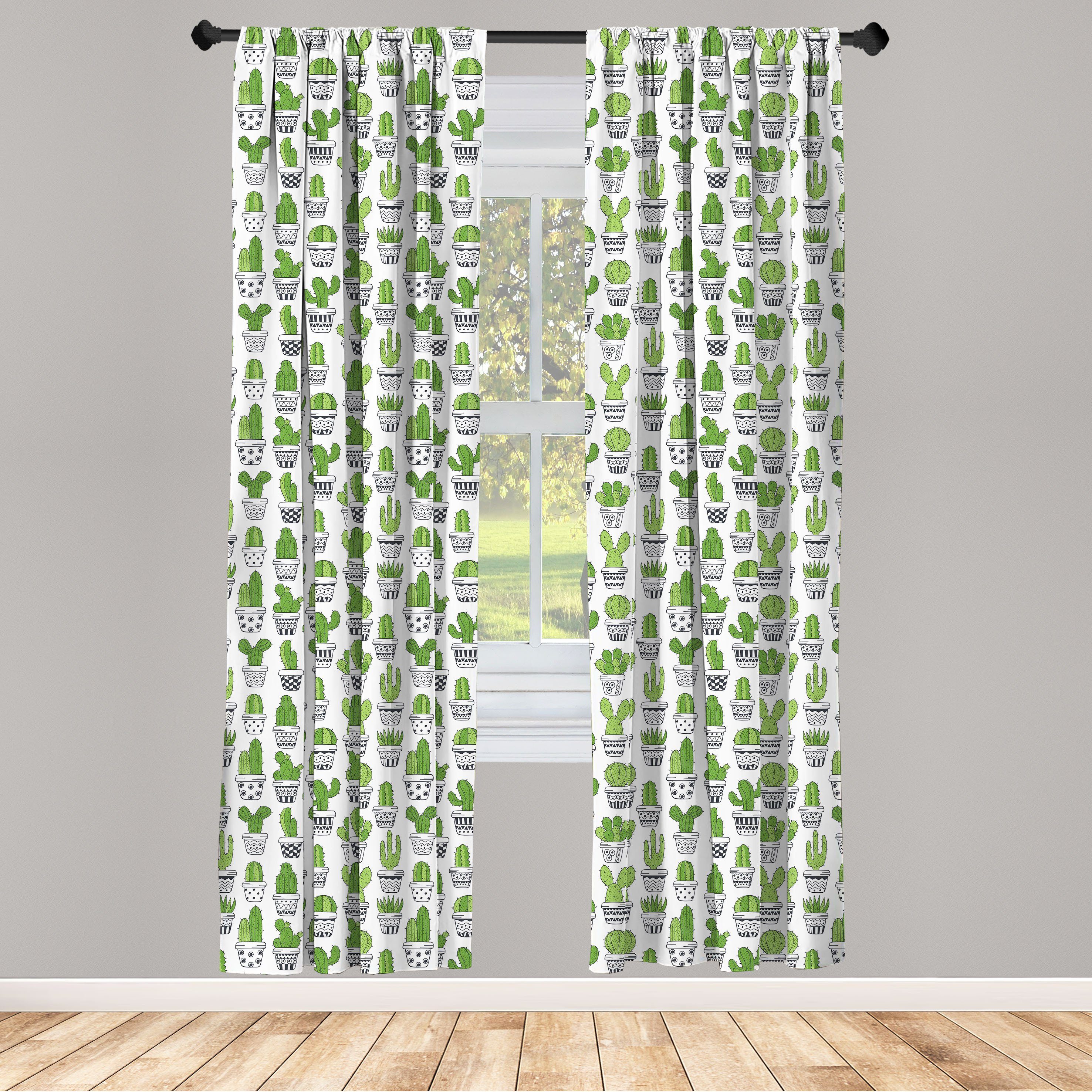 Gardine Vorhang für Wohnzimmer Schlafzimmer Dekor, Abakuhaus, Microfaser, Kaktus Saftige Zimmerpflanzen