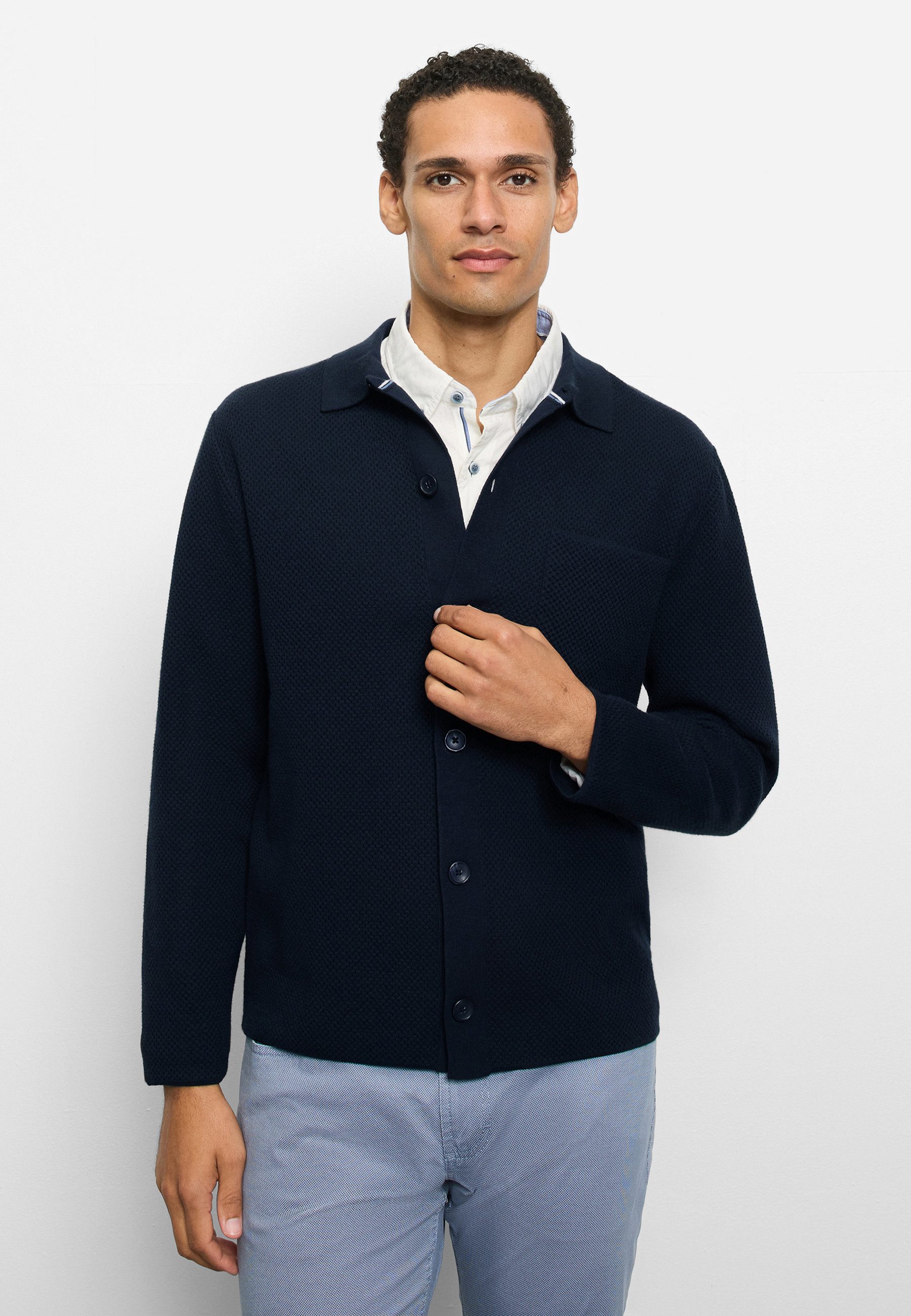 OLYMP Strickpullover OLYMP Casual Strick, Overshirt