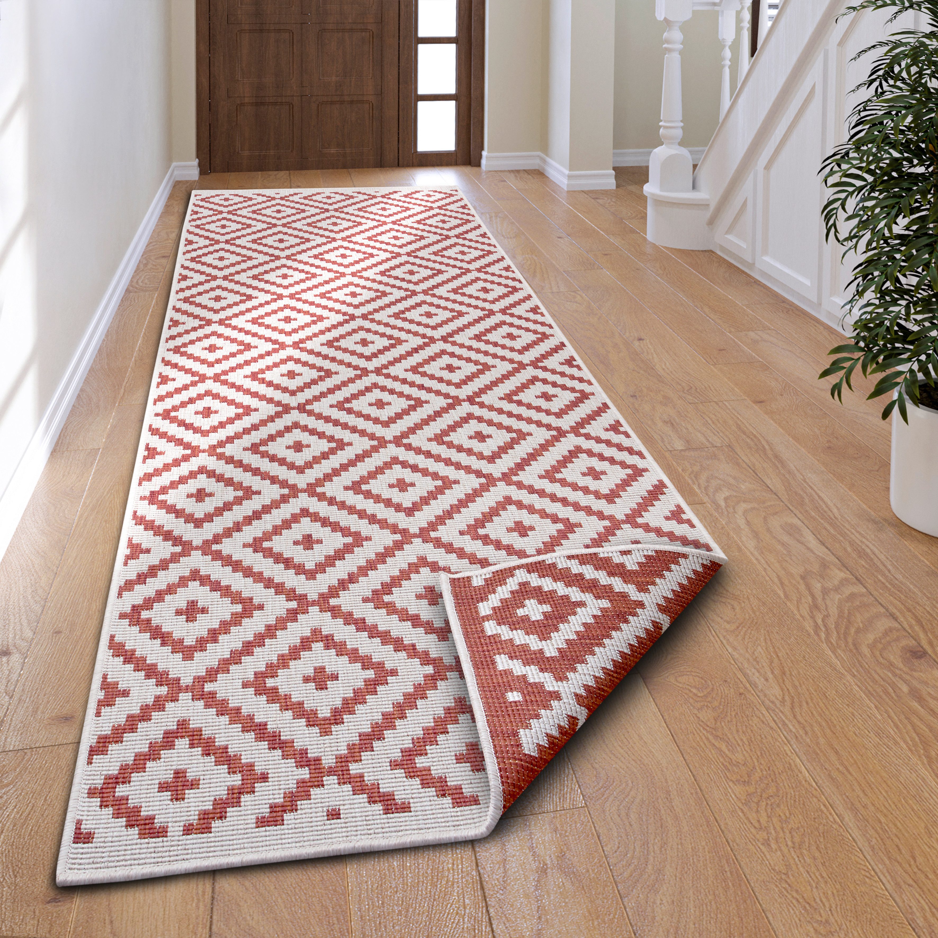 OTTO home Teppich Ronda Wendeteppich, rechteckig, Höhe: 5 mm, Sisal-Optik, Flachgewebe, In- und Outdoor, geometrisches Boho Design