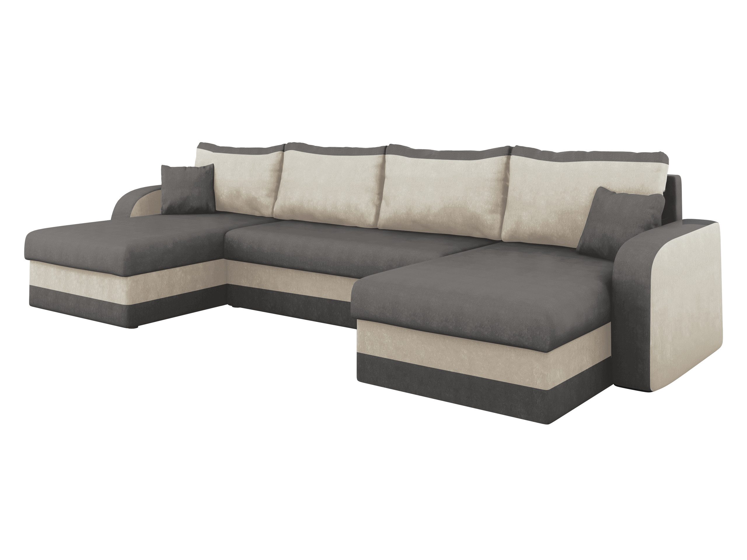 MIRJAN24 Wohnlandschaft Kris U, mit Schlaffunktion und drei Bettkasten, U-Form mit Kissen-Set, L: 304 cm