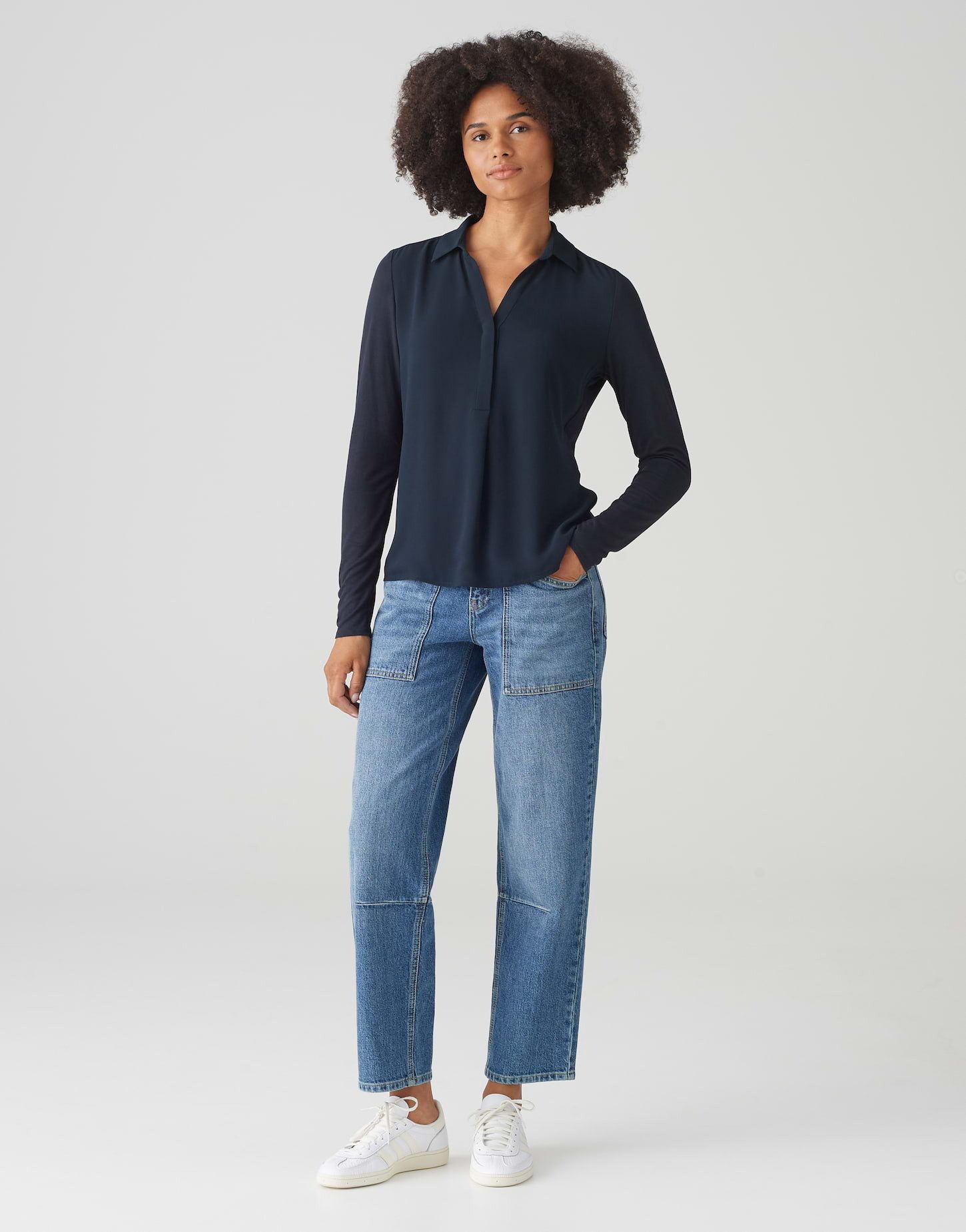 OPUS Shirtbluse Shirtbluse FRERA Regular aus Material Mix