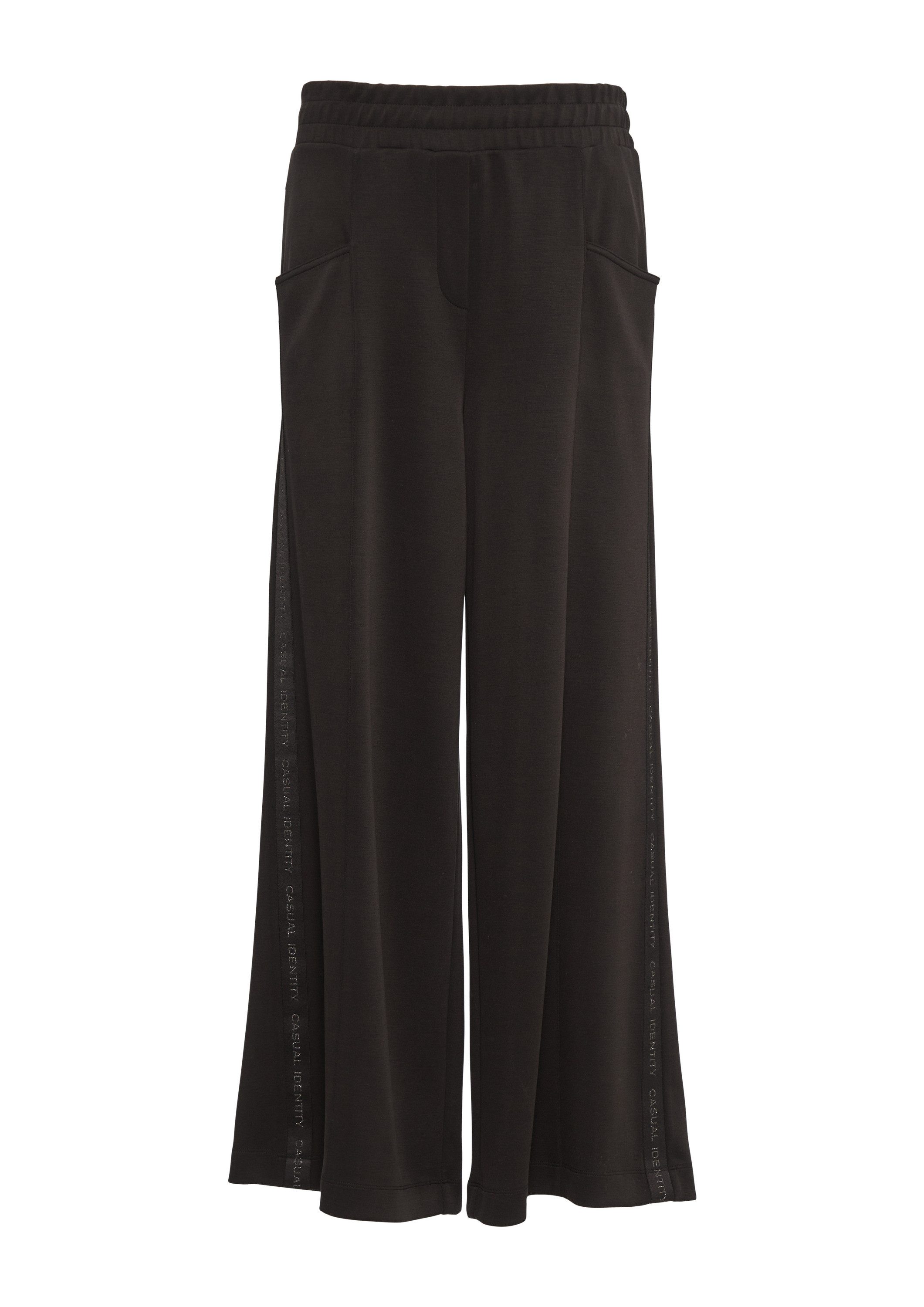 comma Chinos Hose Fließende Jersey-Hose mit Logo-Details günstig online kaufen