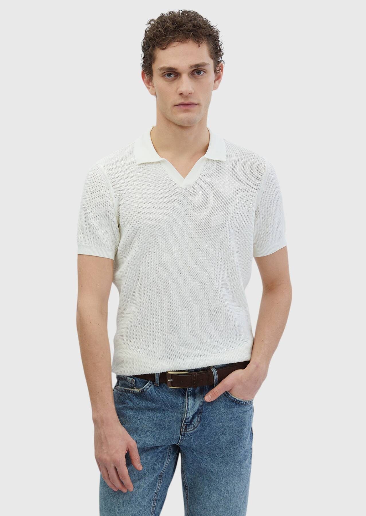 RAMSEY Longpullover KazakWhite Strickpullover