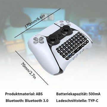 yozhiqu 3.5mm Wireless Keyboard Controller für Sony PS5 Gamepad, Mini Keyboard Gaming-Tastatur (Ergonomisches Design, einfach zu installieren, robust und zuverlässig)