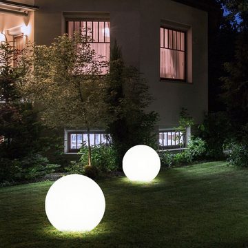etc-shop LED Gartenleuchte, LED-Leuchtmittel fest verbaut, Solarkugel für Außen 30 cm Solarleuchte Kugel