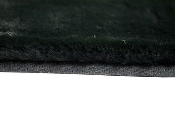 Hochflor-Teppich Teppich Kunstfellteppich Hochflor Faux Fur Hasenfell uni schwarz, Teppich-Traum, rechteckig, Höhe: 30 mm