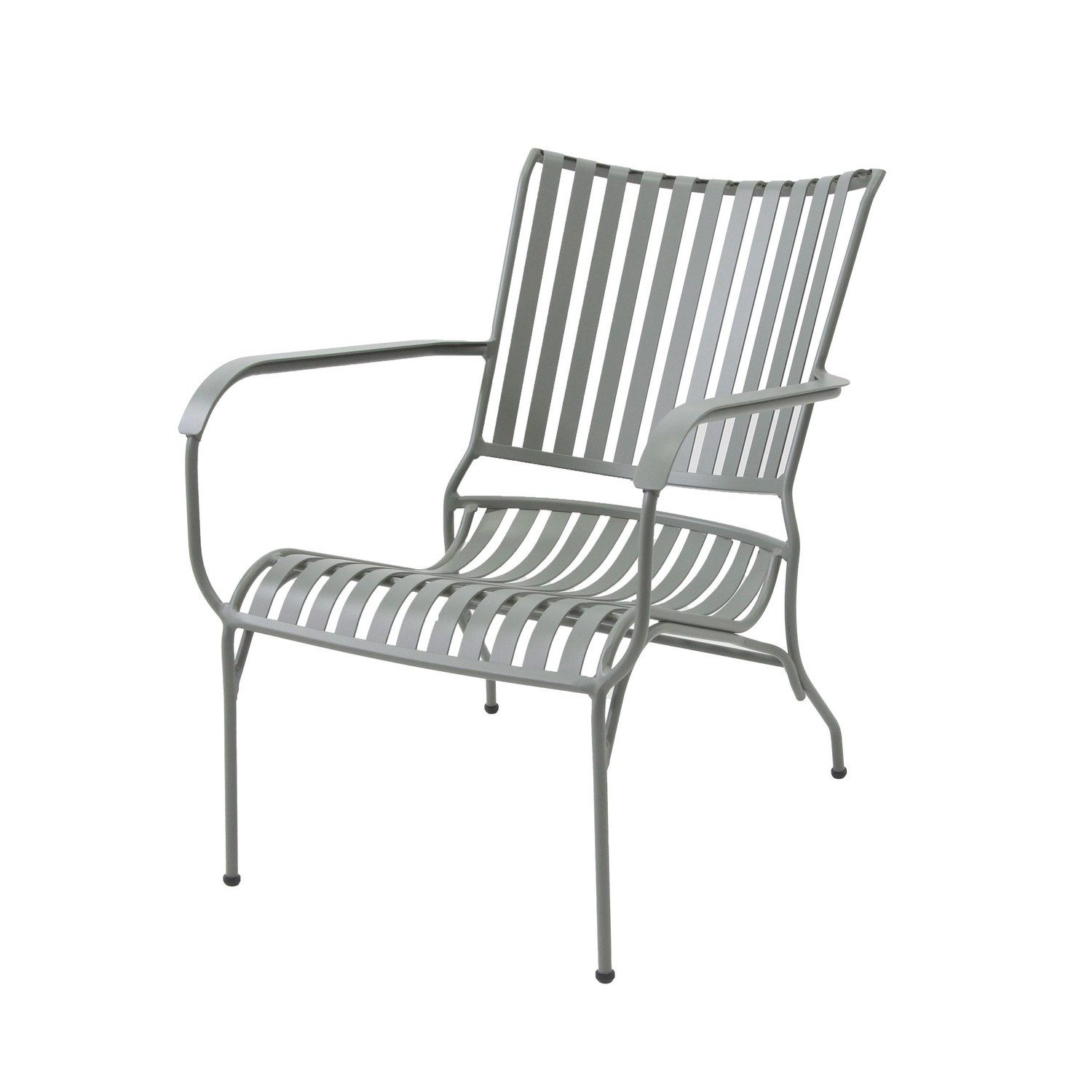 Gartenstuhl Phil 2er Set Loungestühle Aluminium Grau Grün 67 x 59 x 76 cm