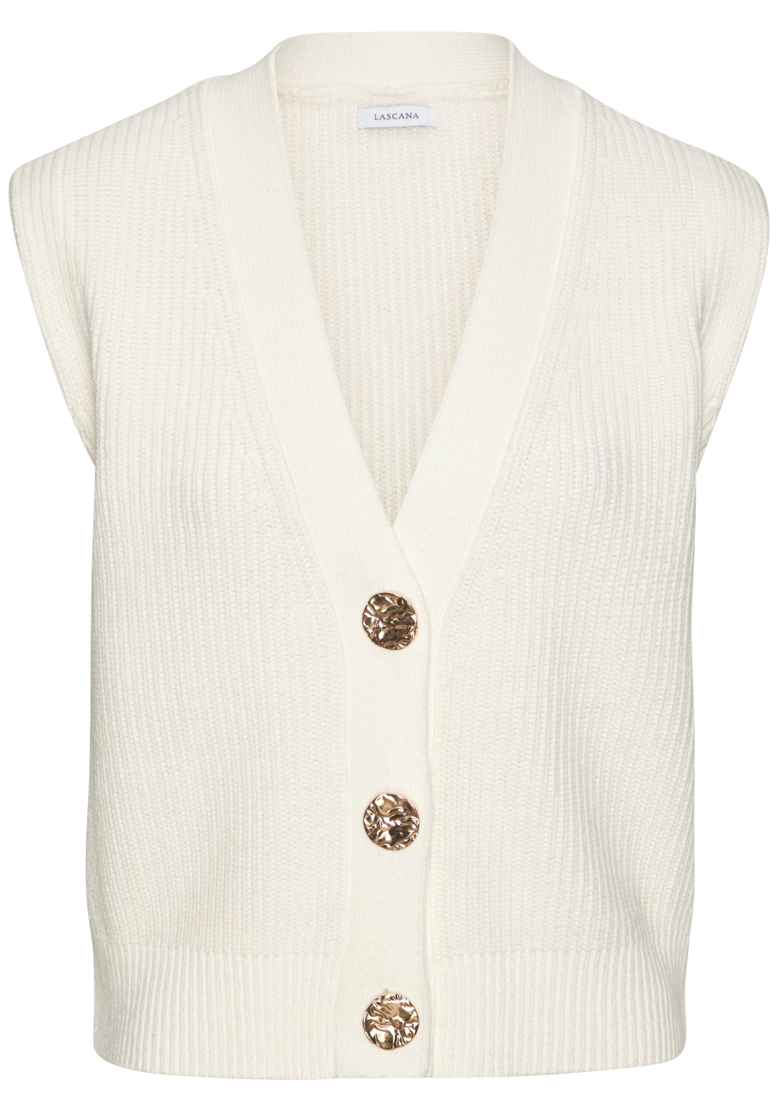 LASCANA Strickweste mit goldenen Knöpfen, Pullunder, modisch günstig online kaufen
